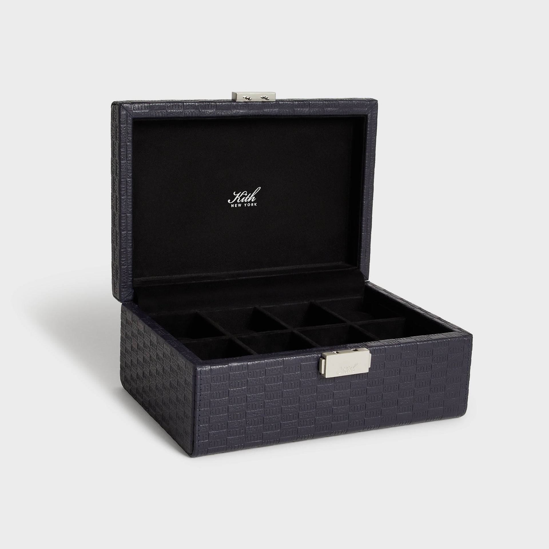 Kith Monogram Tumbled Saffiano Leather Watch Box - Ink