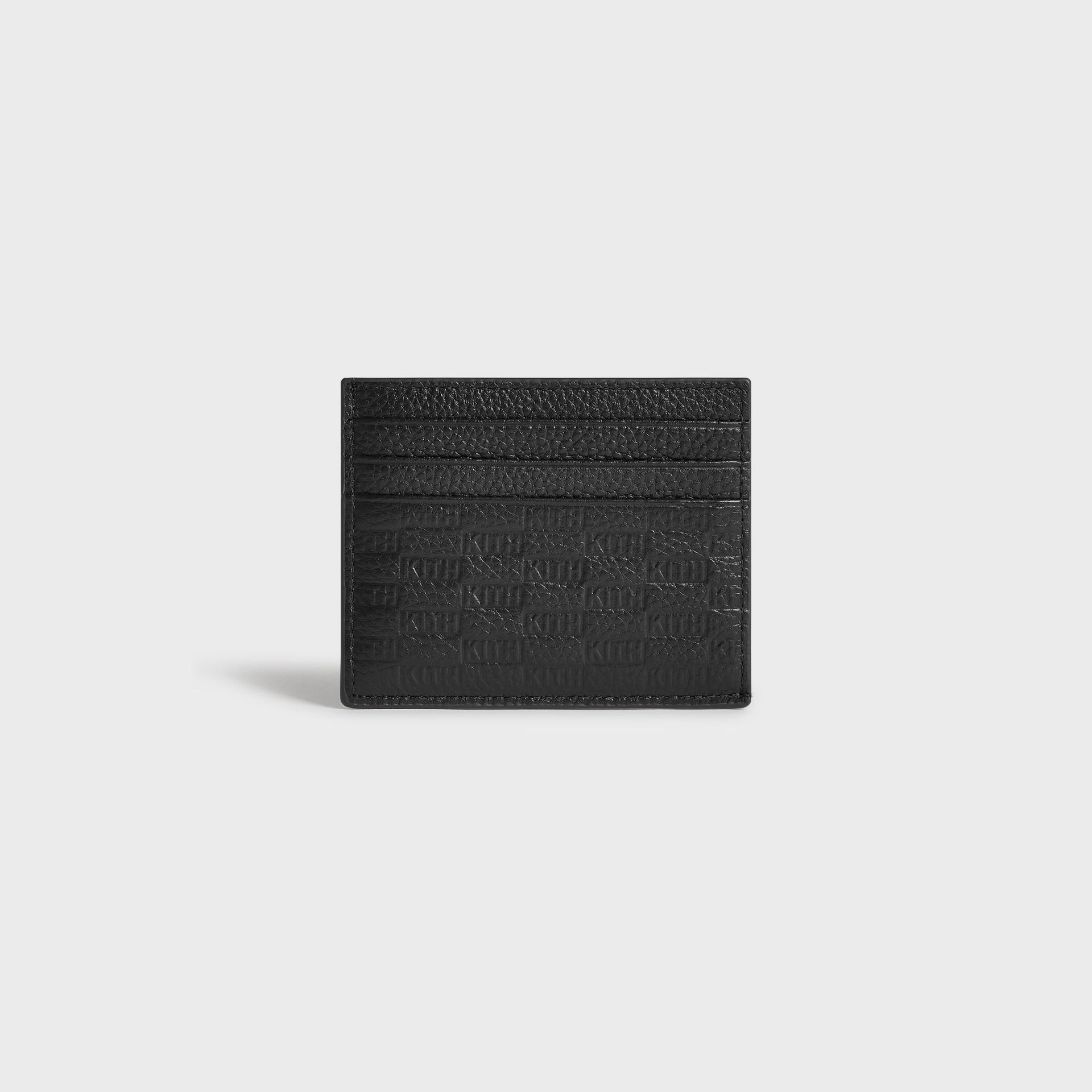 Kith Monogram Tumbled Leather Card Holder - Black - PH