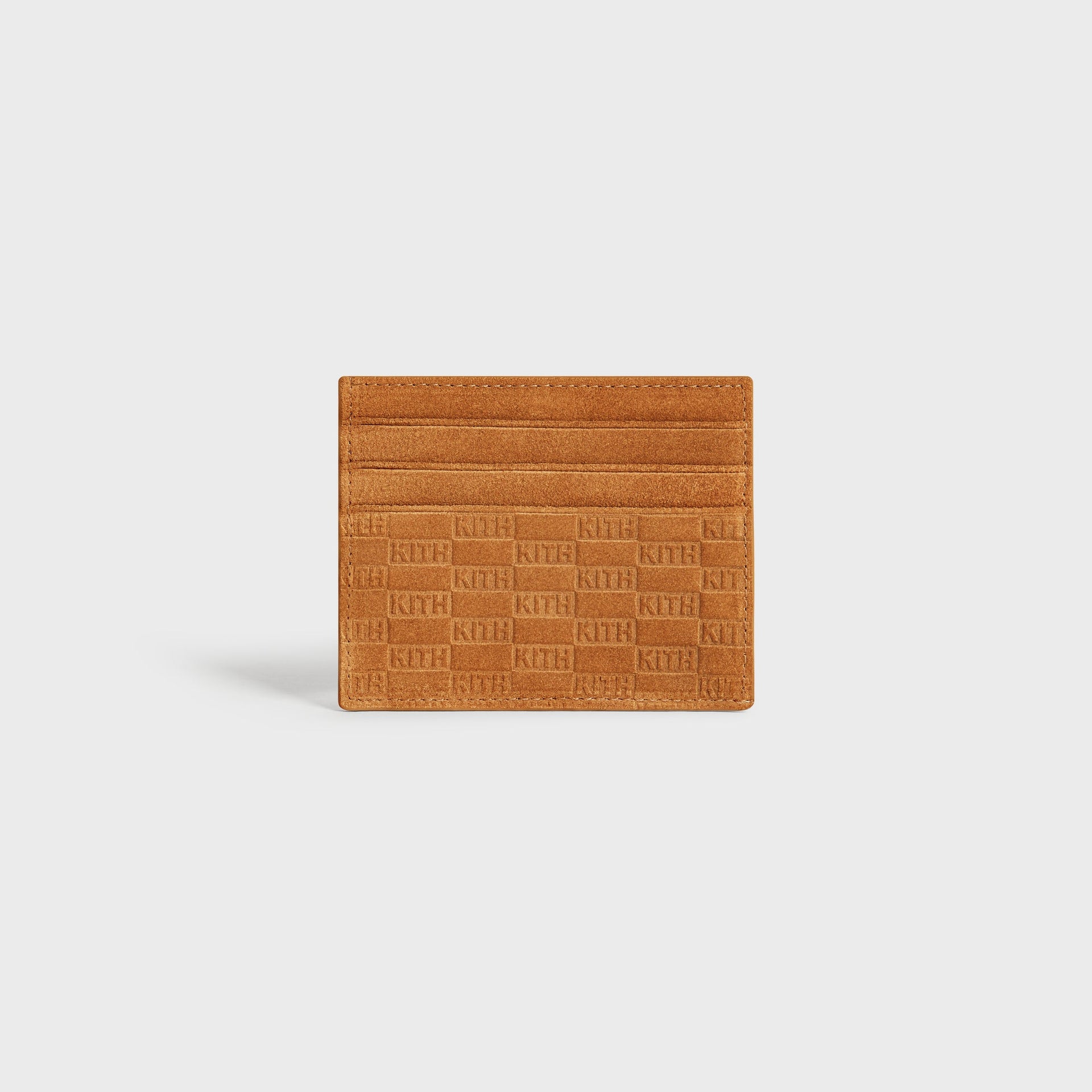 Kith Monogram Suede Cardholder - Argil