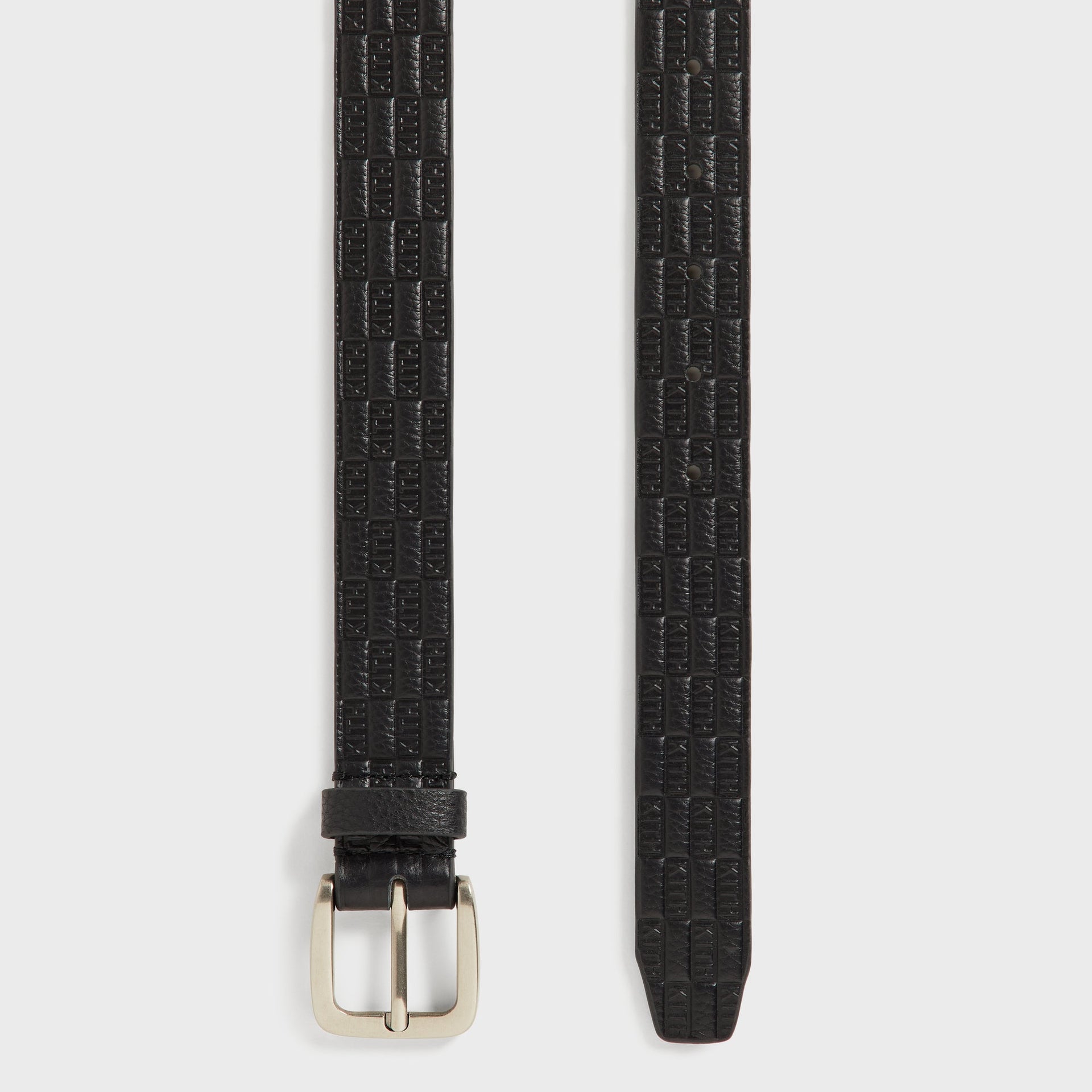 Kith Monogram Tumbled Leather Belt - Black - PH
