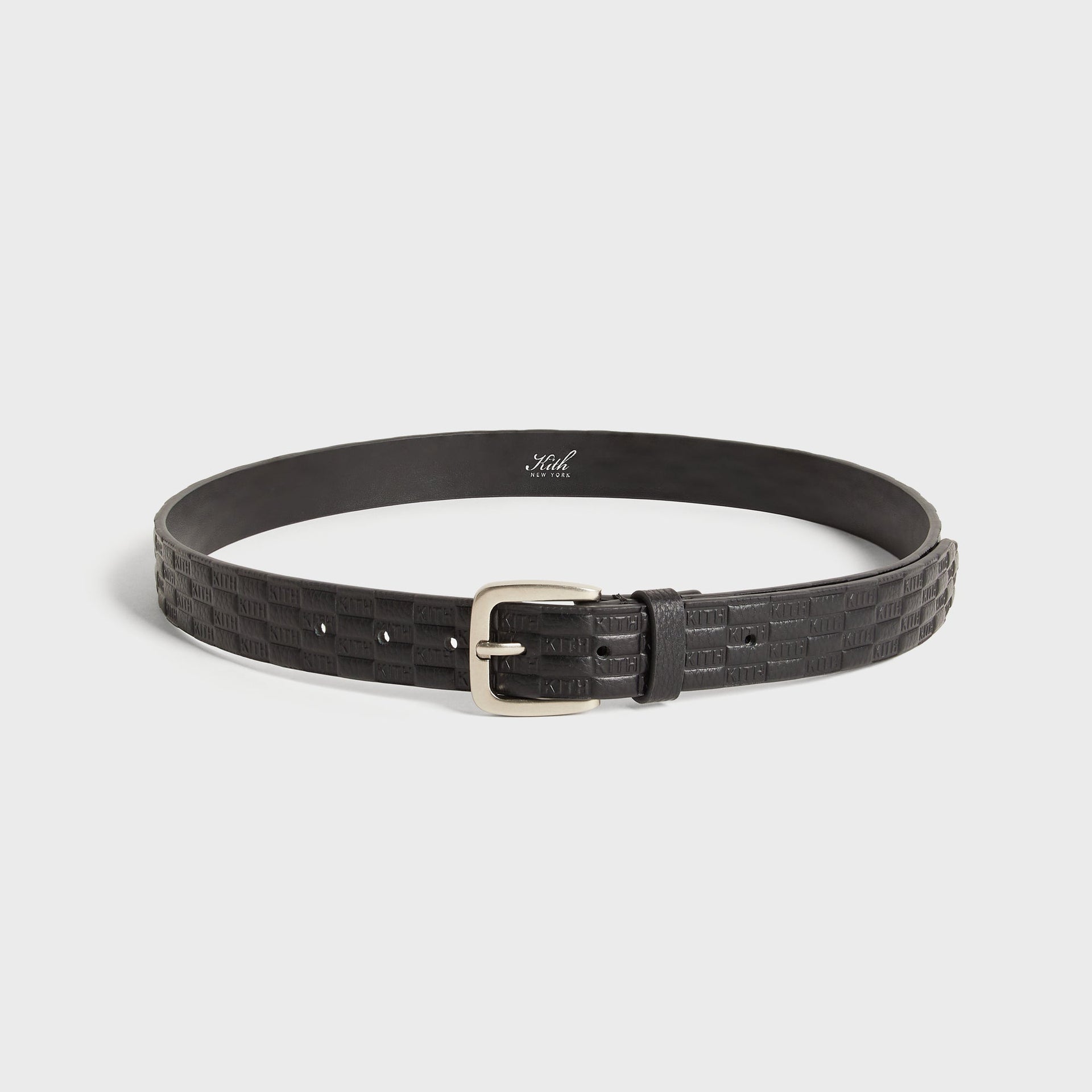 Kith Monogram Tumbled Leather Belt - Black - PH