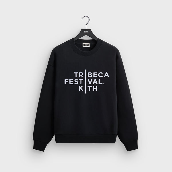ネット完売★Kith ブラック ロゴTシャツ Kith for Tribeca Festival Logo Lockup Nelson Crewneck - Black