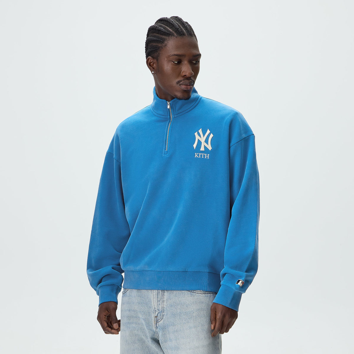 Kith for the New York Yankees Vintage Nelson Quarter Zip - Skylight
