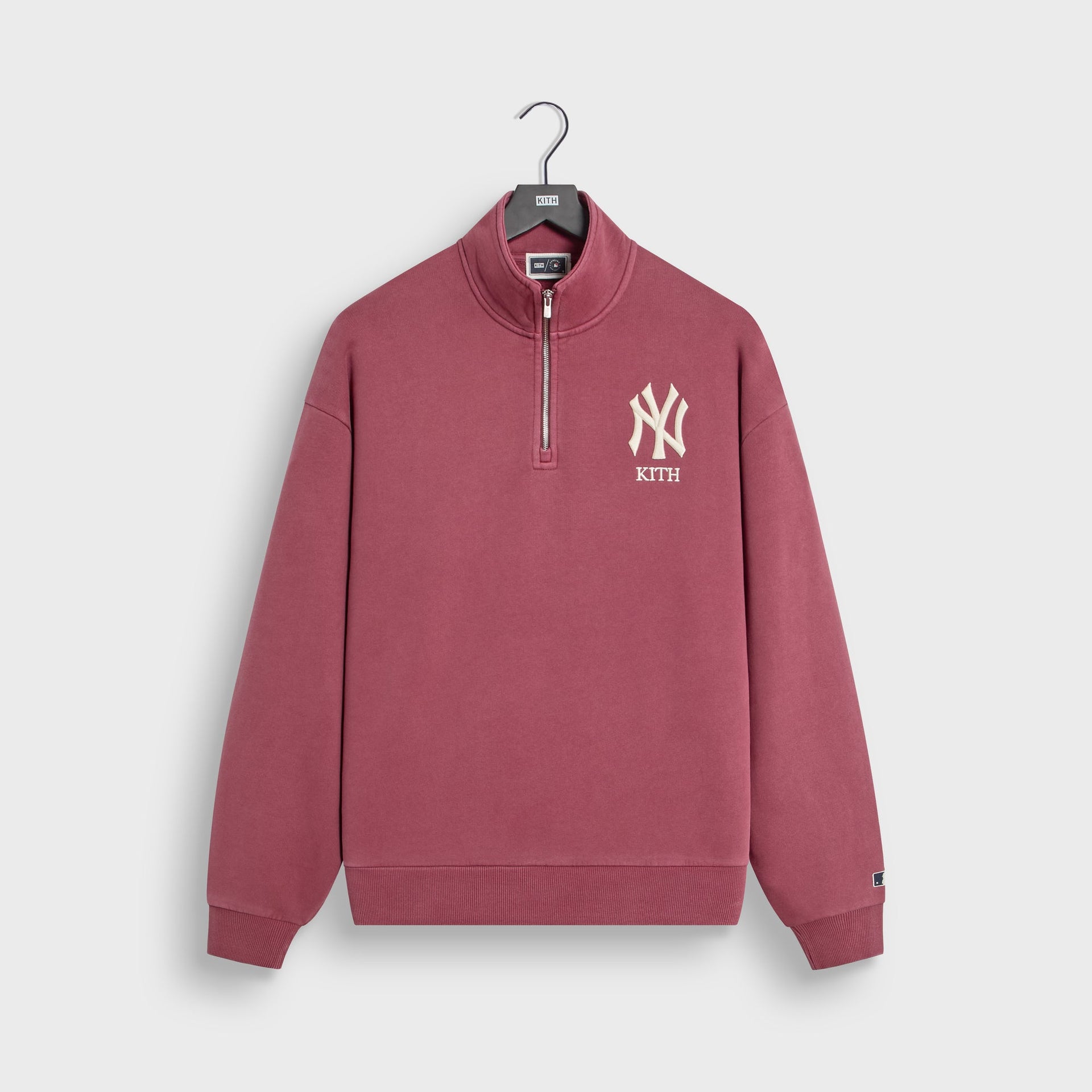 Kith for the New York Yankees Vintage Nelson Quarter Zip - Garnet