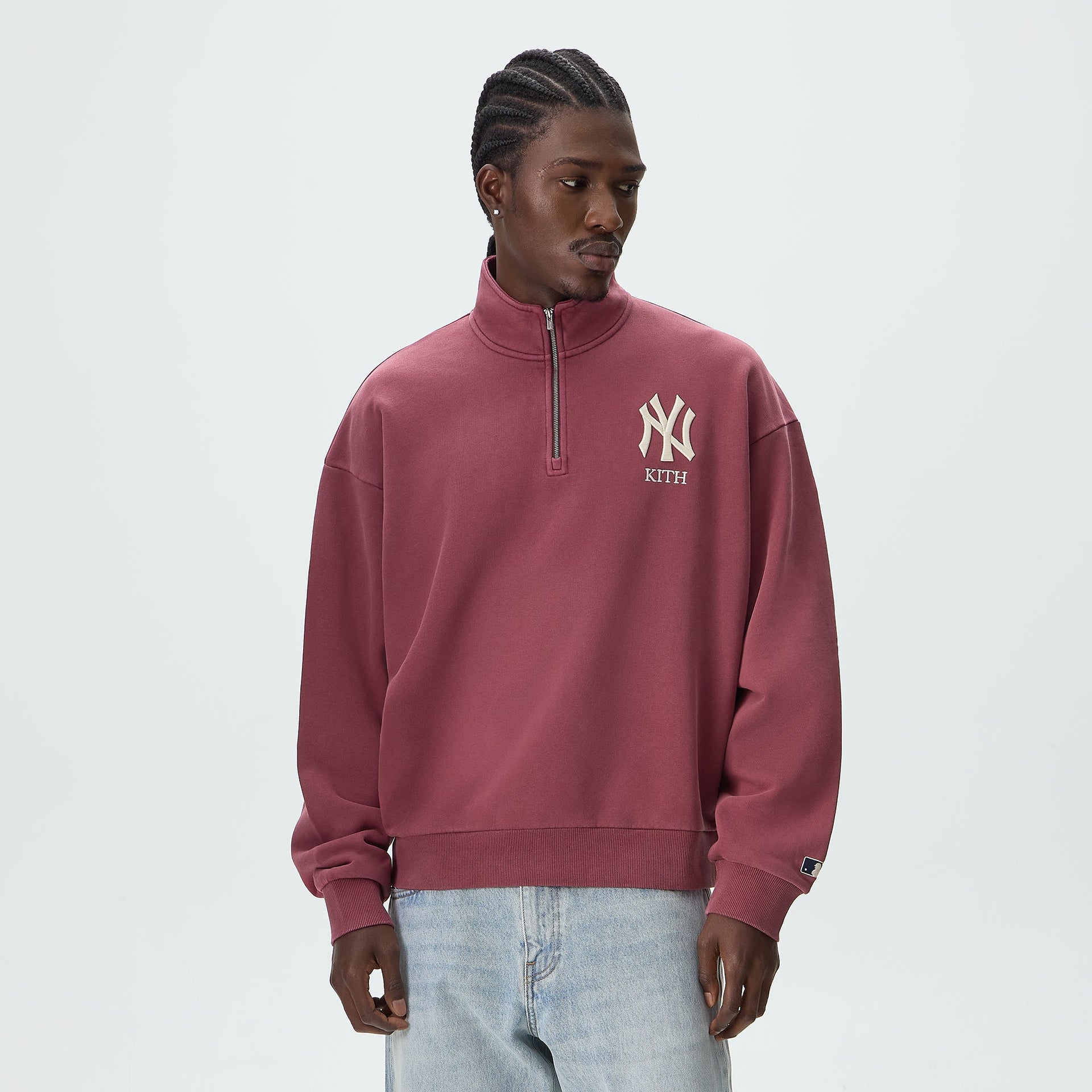 Kith for the New York Yankees Vintage Nelson Quarter Zip - Garnet