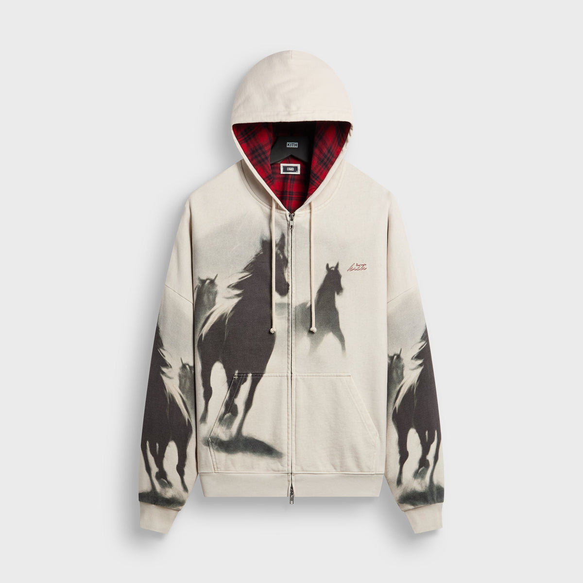 Kith Plaid Horse Braxton Hoodie - Sandrift