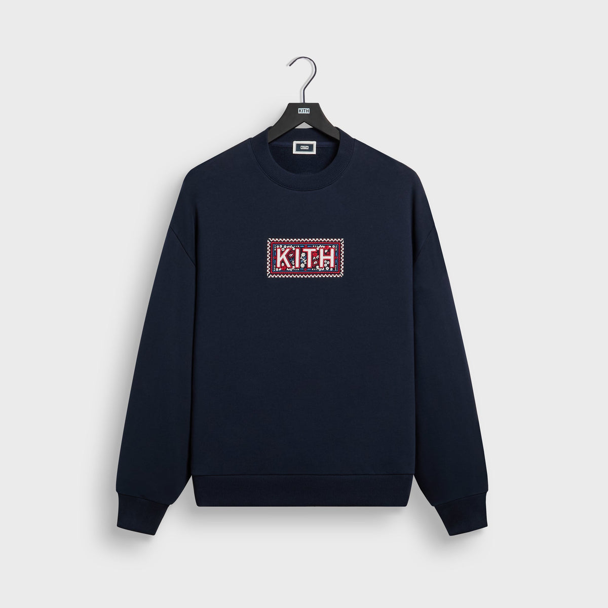 Kith Needlepoint Box Logo Nelson Crewneck - Nocturnal