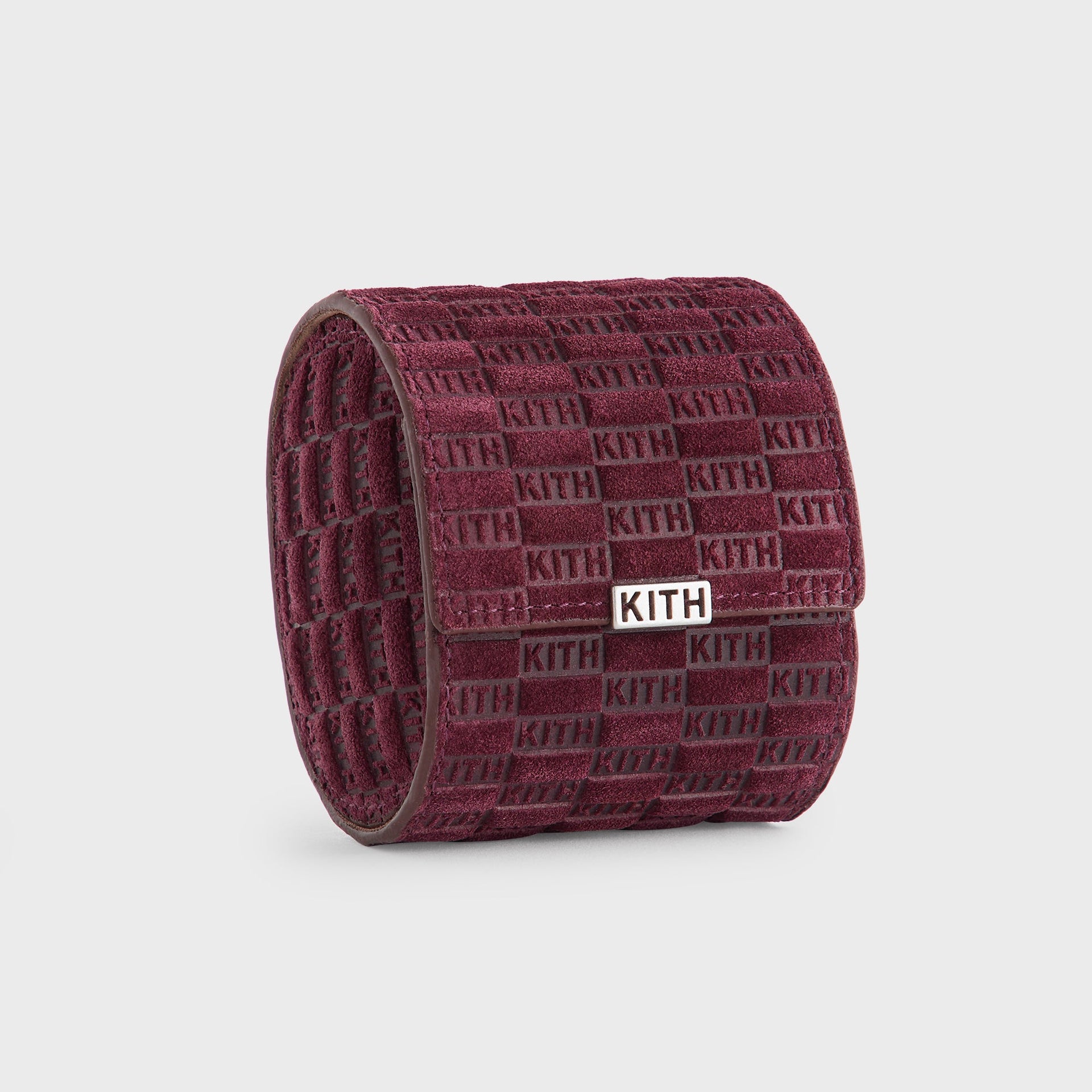 Kith Monogram Suede Leather Single Watch Roll - Magma