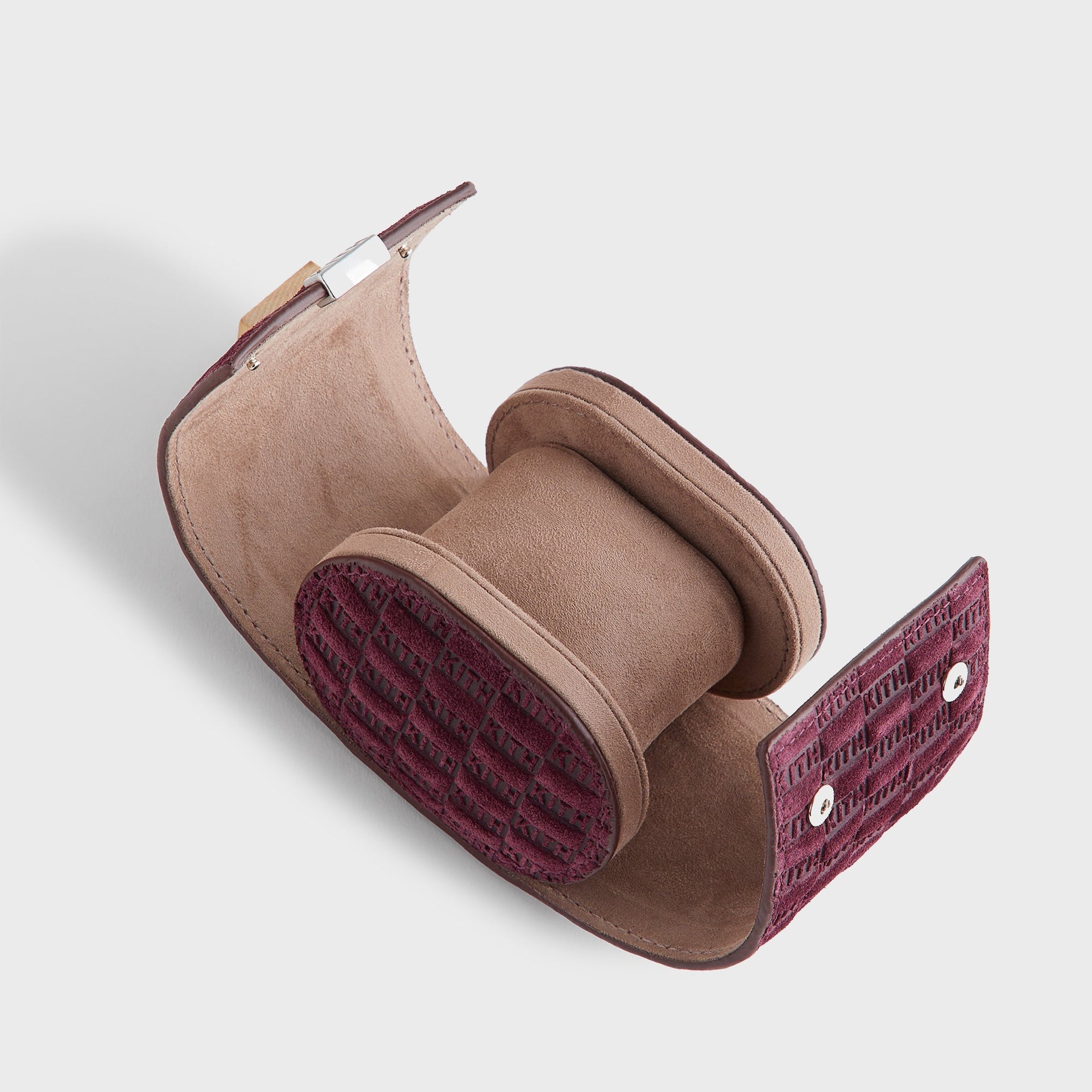 Kith Monogram Suede Leather Single Watch Roll - Magma
