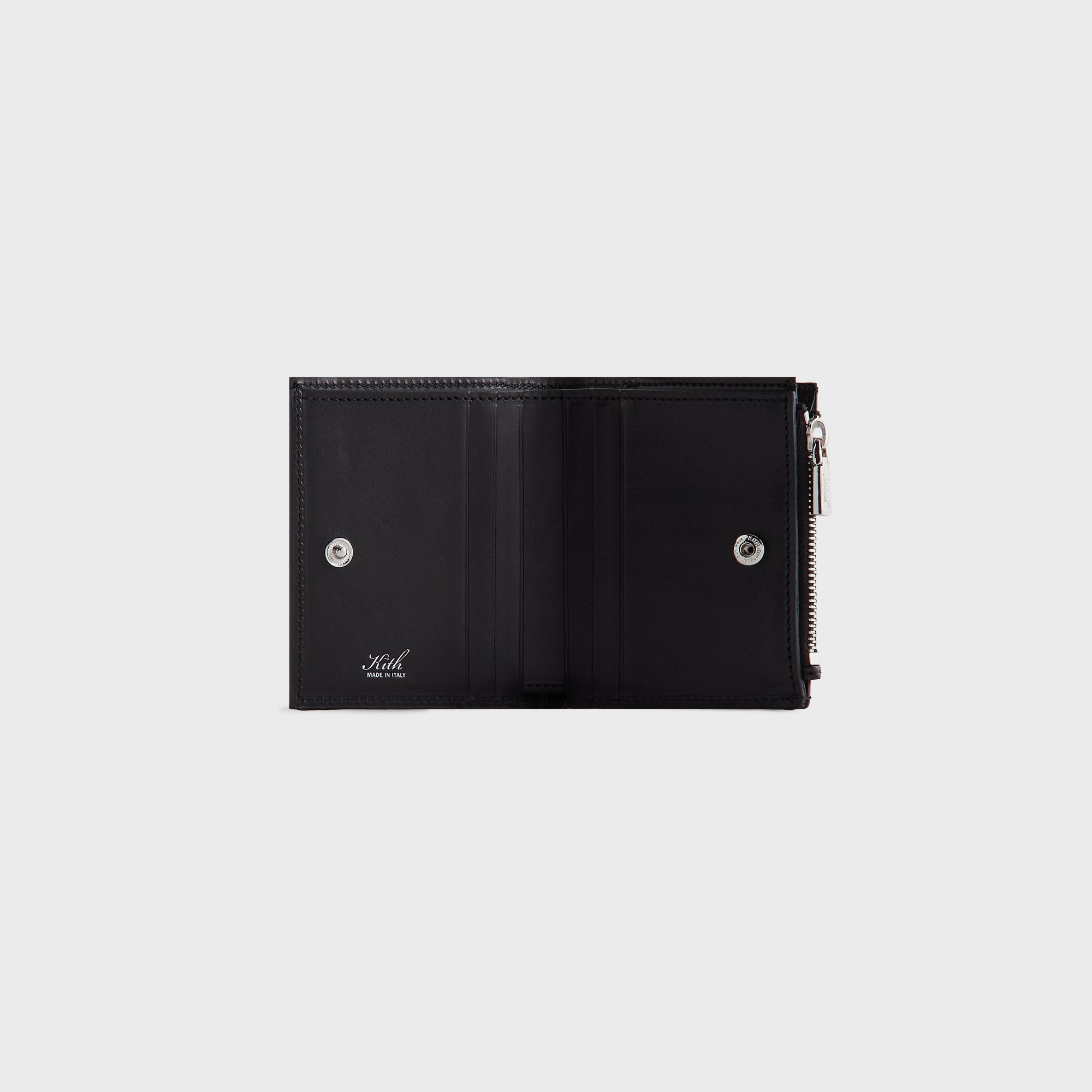 Kith Monogram Leather Snap Wallet - Black – Kith Japan