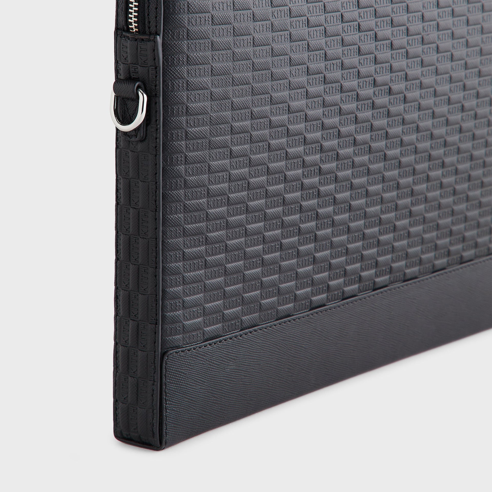 Kith Monogram Leather 15" Laptop Case - Black