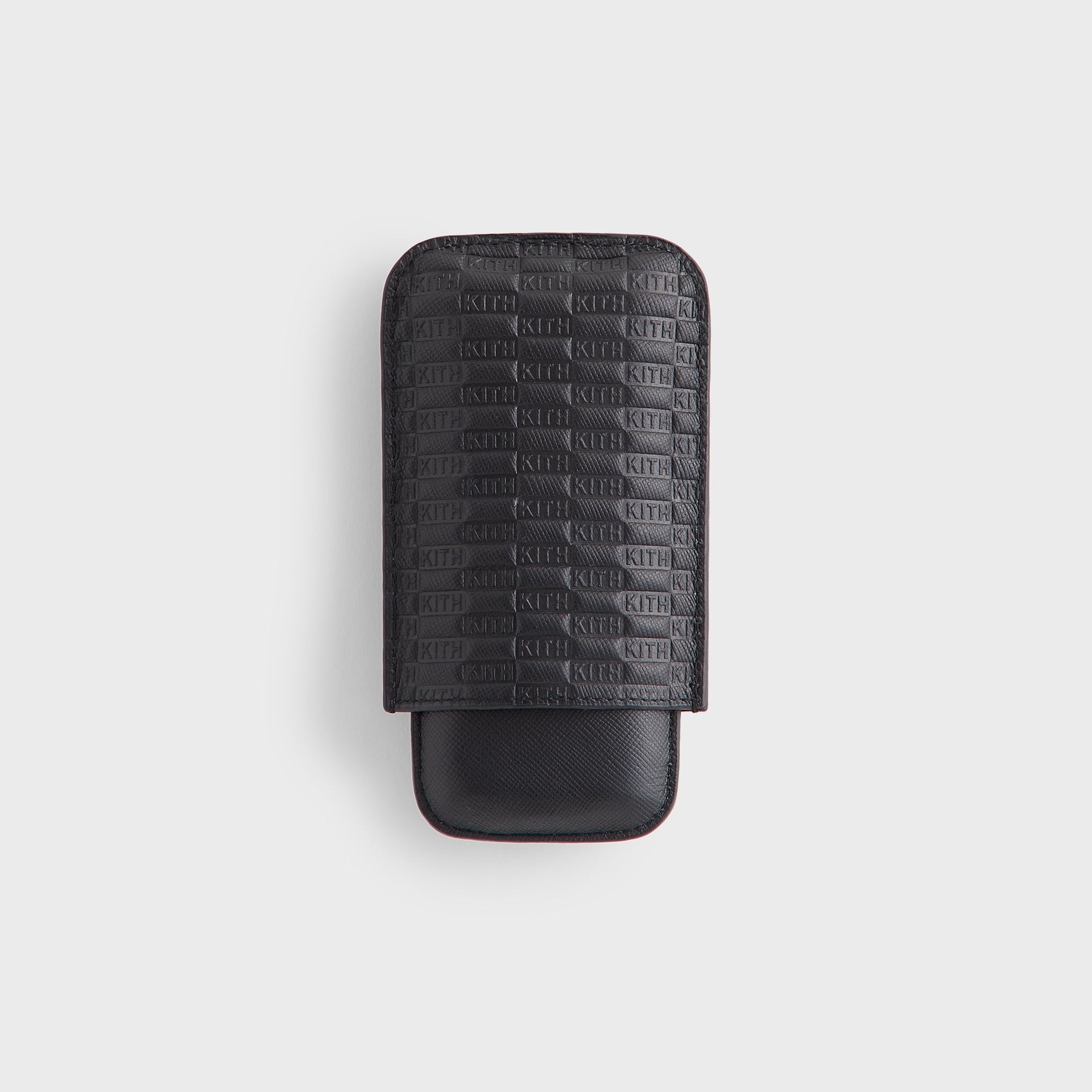 Kith Monogram Saffiano Leather Cigar Case - Black