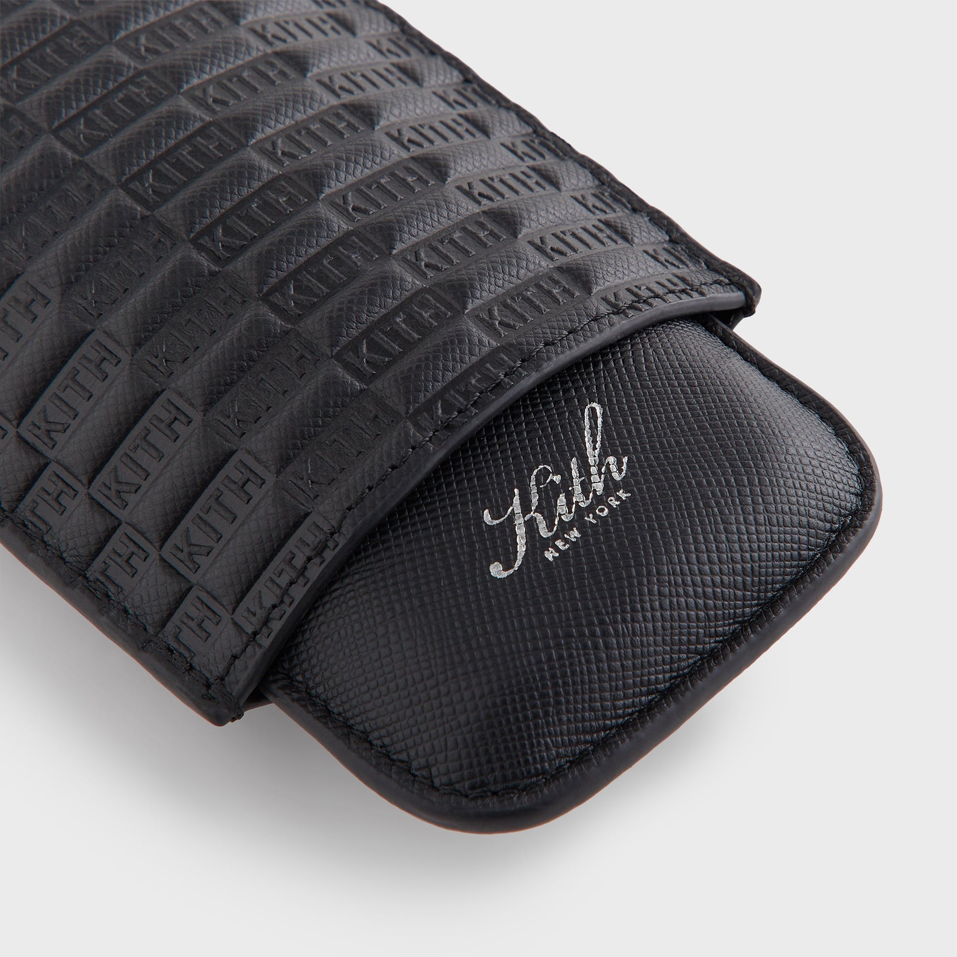 Kith Monogram Saffiano Leather Cigar Case - Black