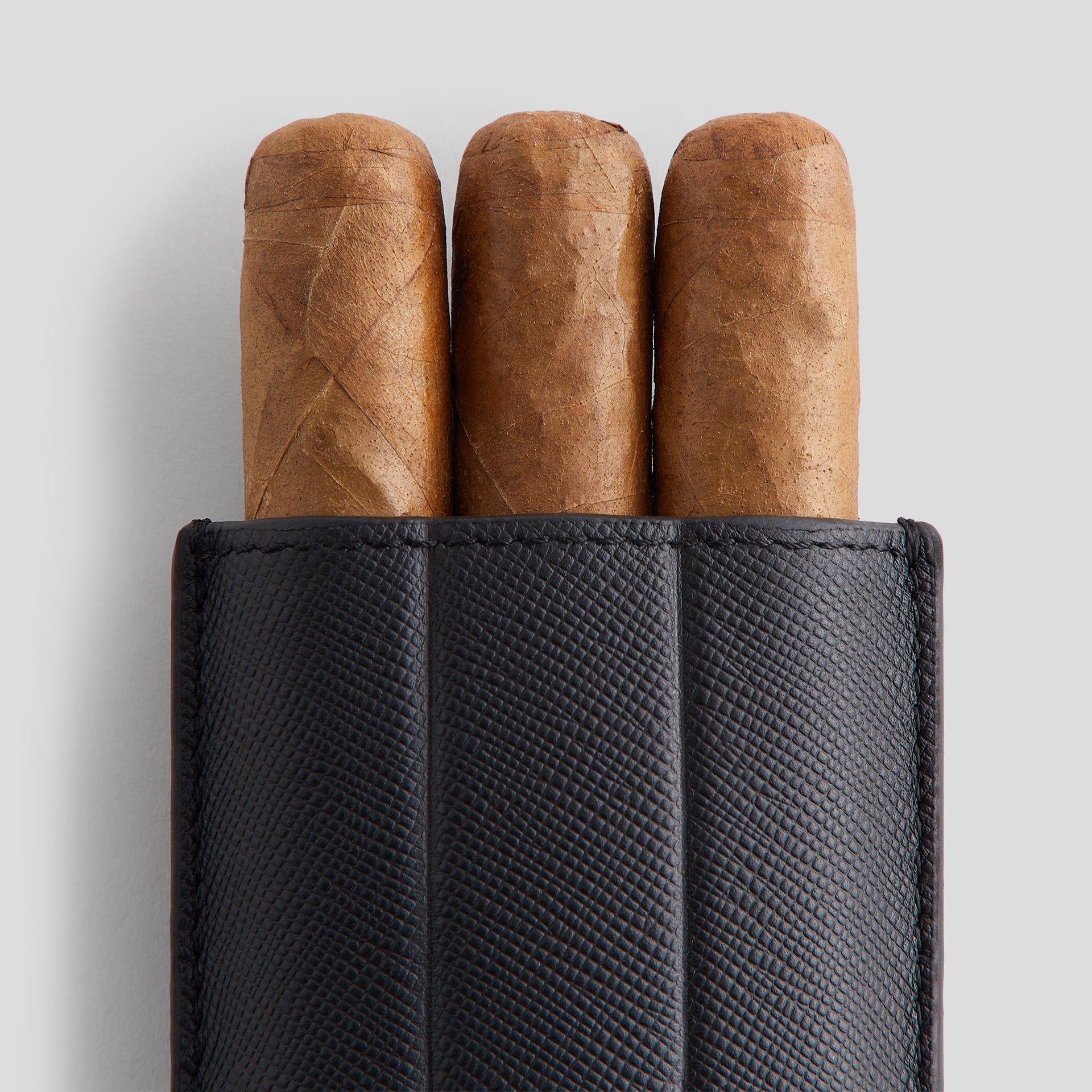 Kith Monogram Saffiano Leather Cigar Case - Black