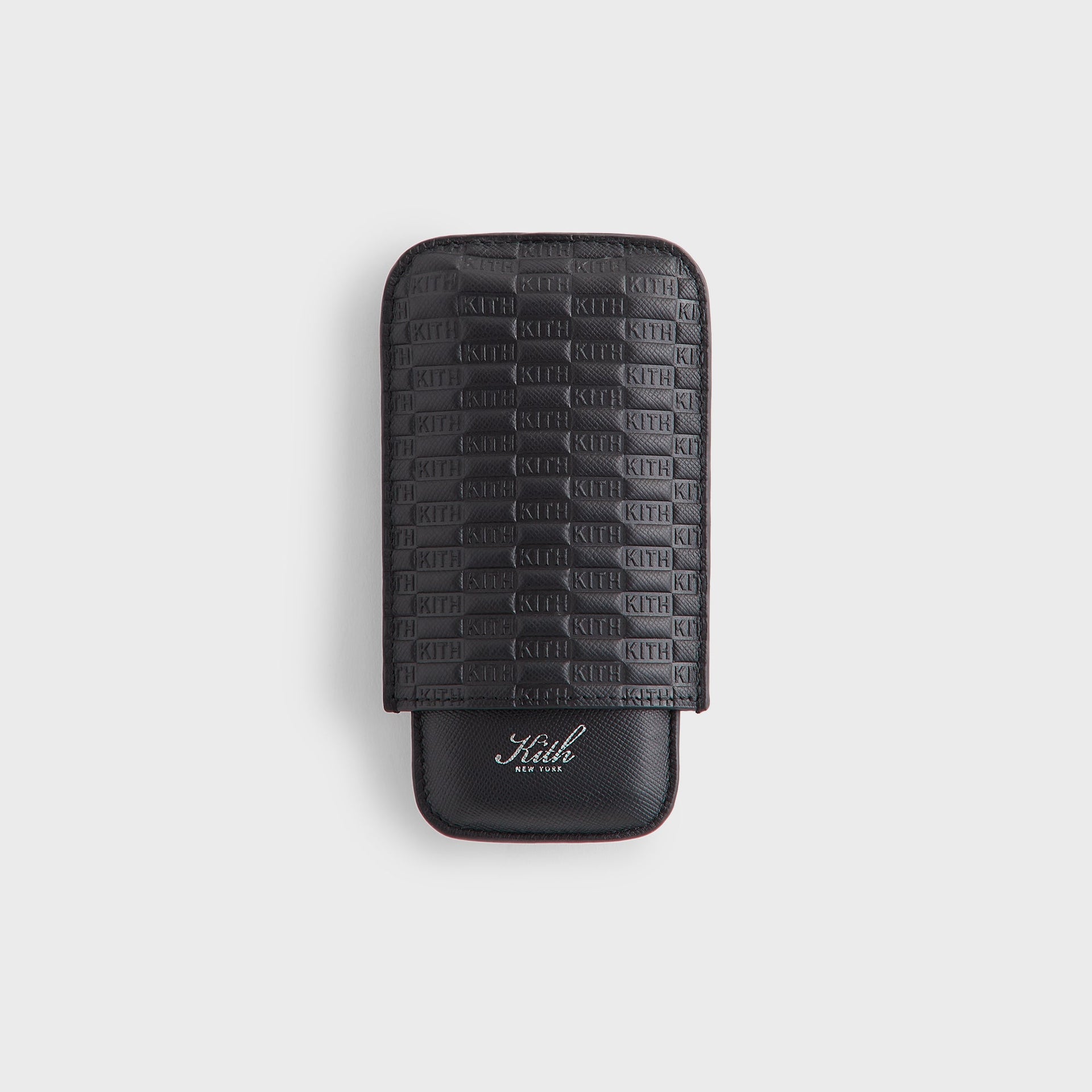Kith Monogram Saffiano Leather Cigar Case - Black