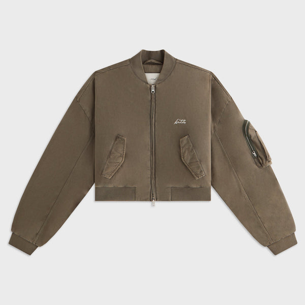 kith ジャケット ショート丈 Kith Women Loren Sueded Cropped Bomber Jacket - Canopy – Kith Japan