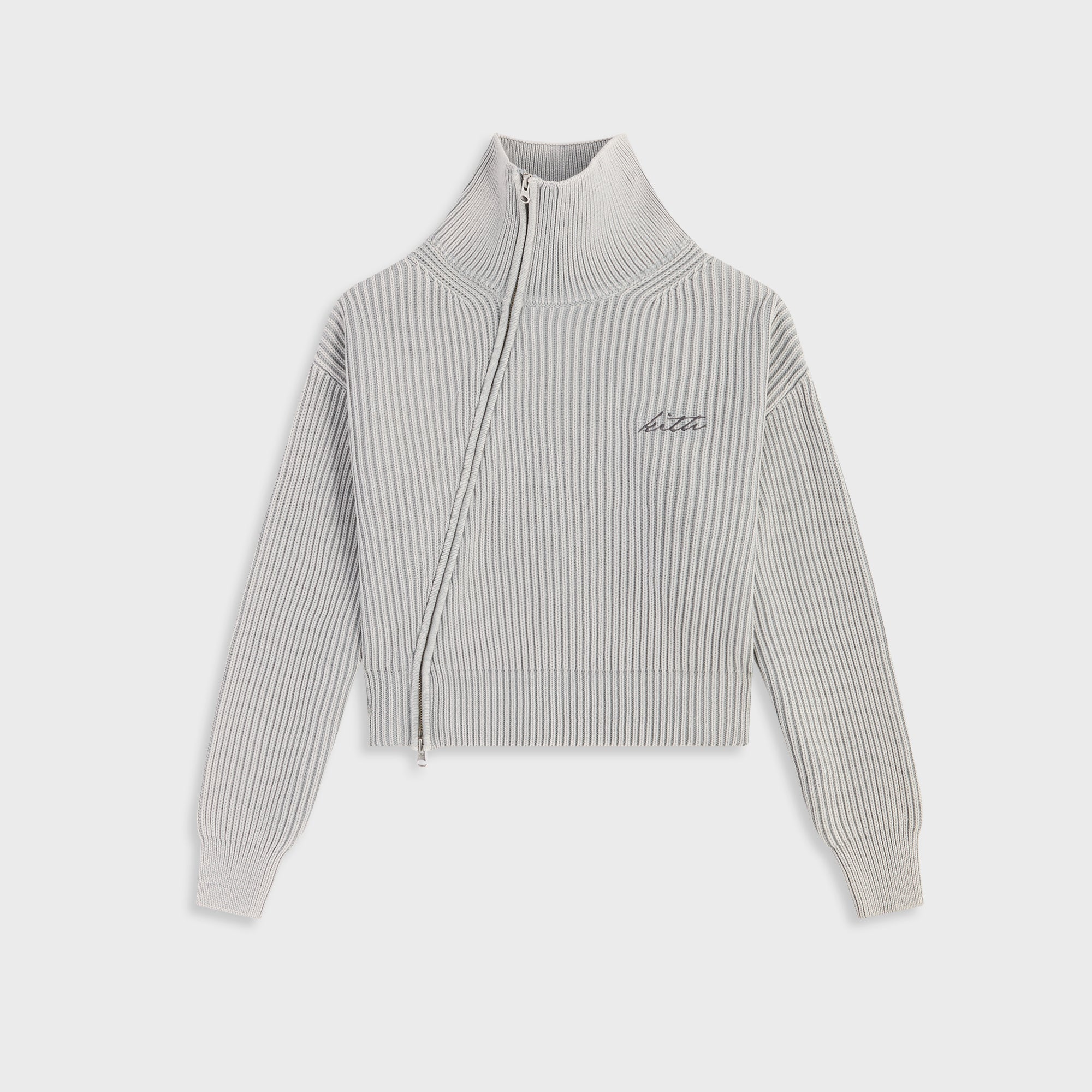 洋楽 KNIT WIT - DA KROW Kith Women Wyler III Asymmetrical Zip Sweater - Mist – Kith Japan