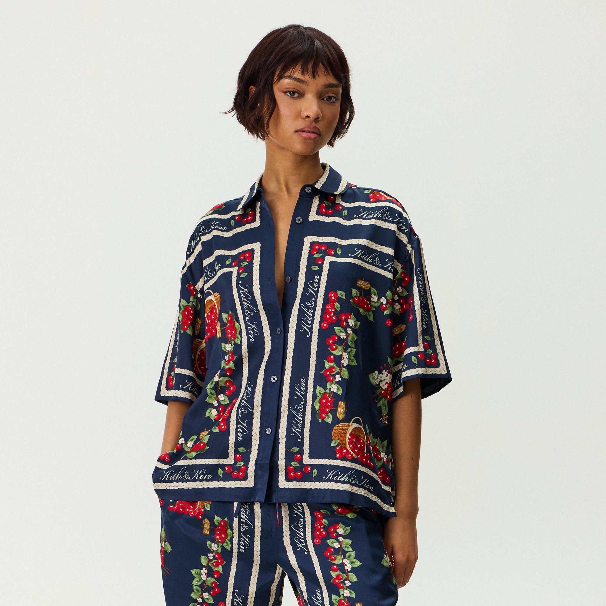 Kith Women Mari Cherry Shirt - Nocturnal – Kith Japan