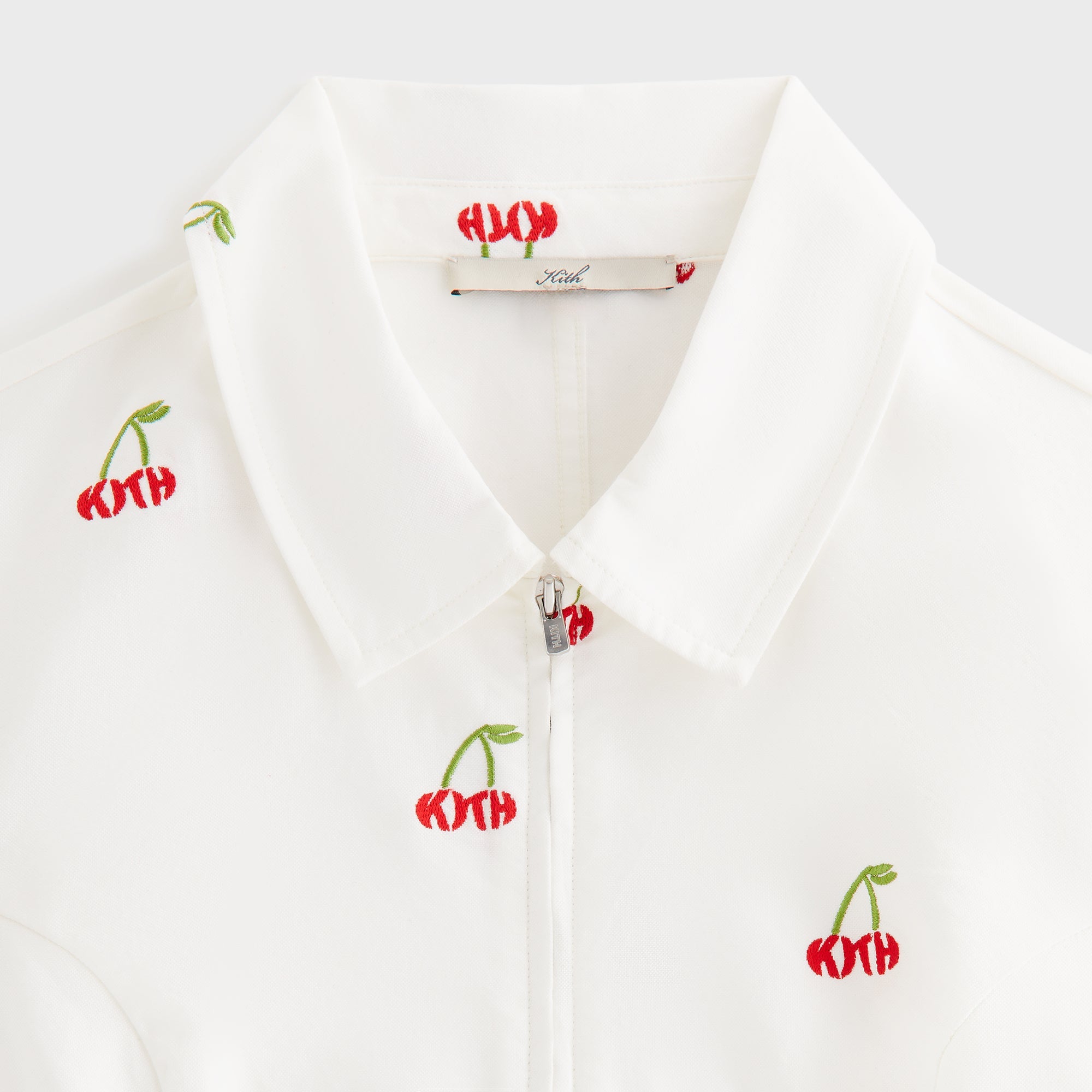 Kith Women Caela Cherry Oxford Zip Shirt - White – Kith Japan
