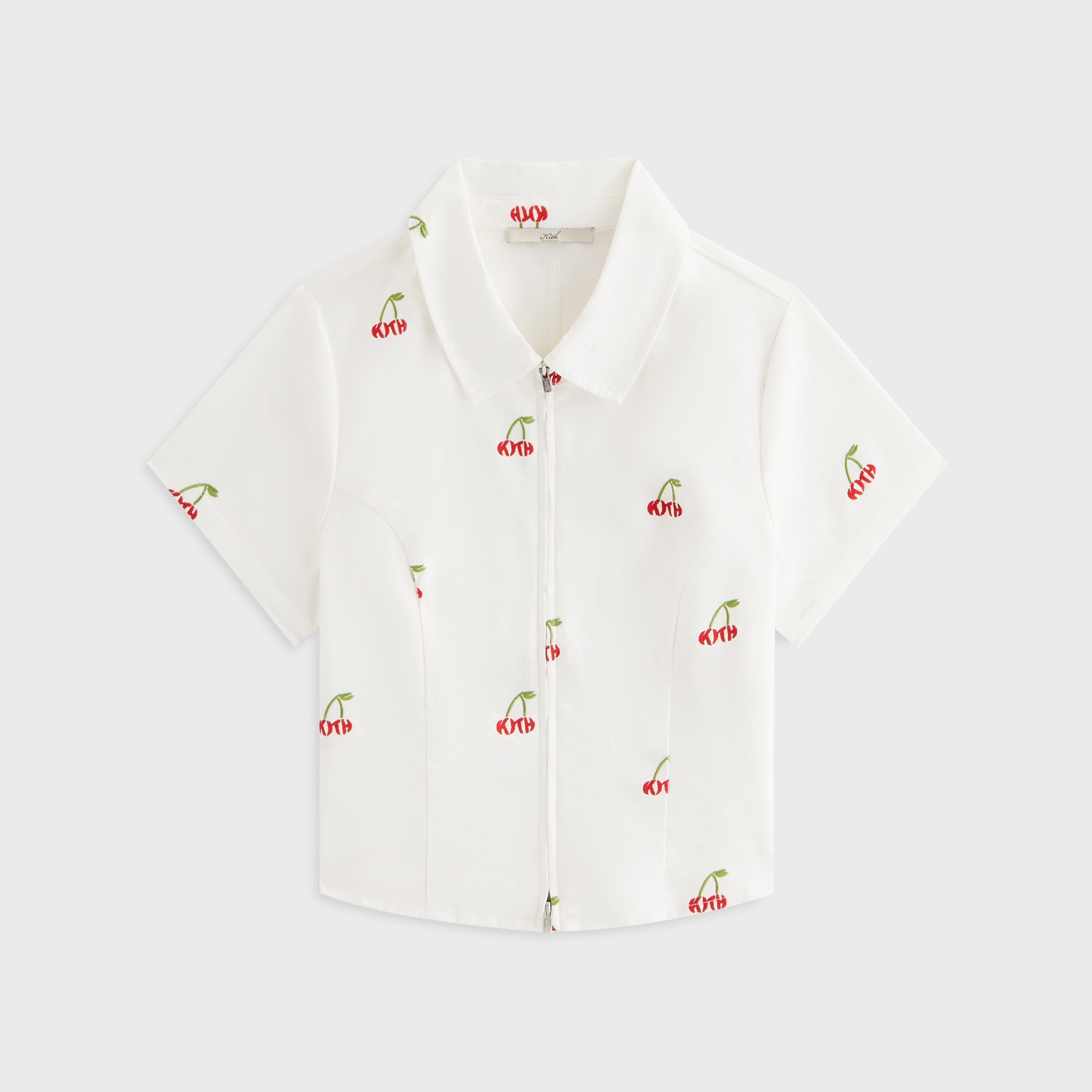 Kith Women Caela Cherry Oxford Zip Shirt - White – Kith Japan