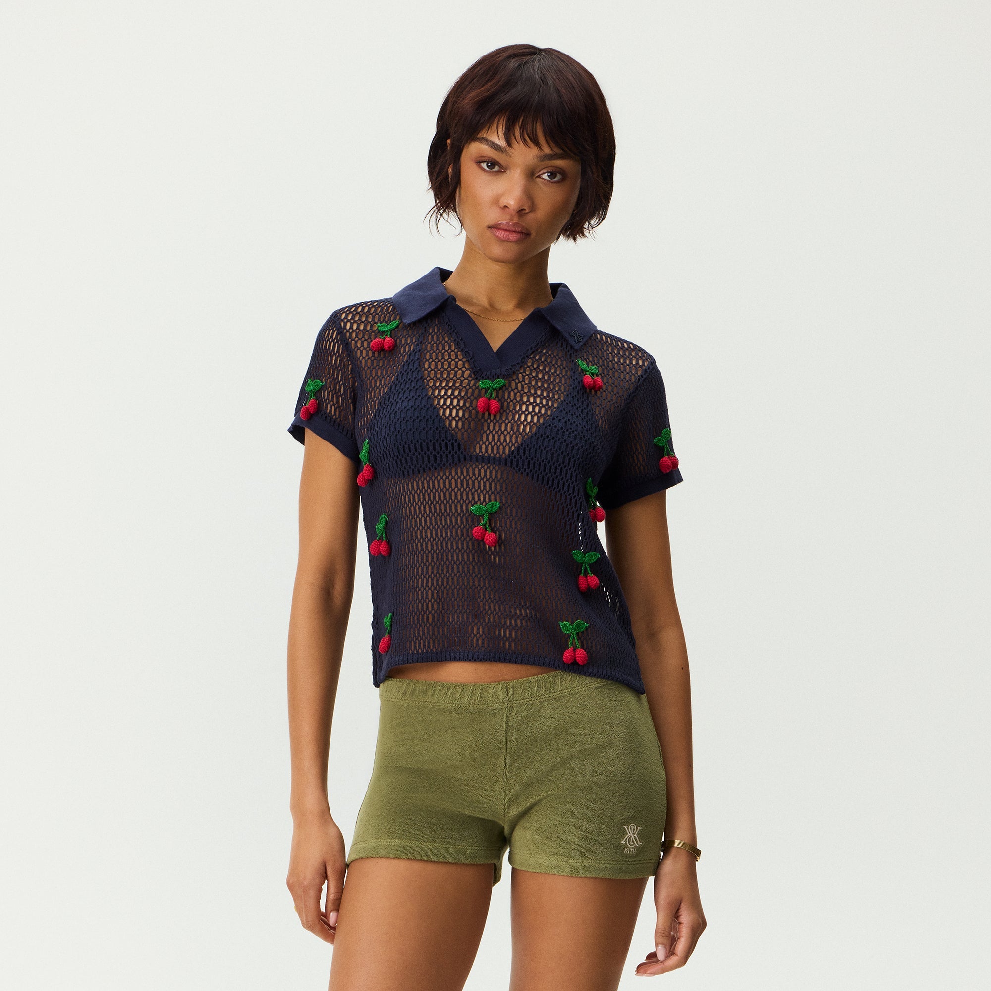 Kith Women Hedi Cherry Sweater Polo - Nocturnal – Kith Japan