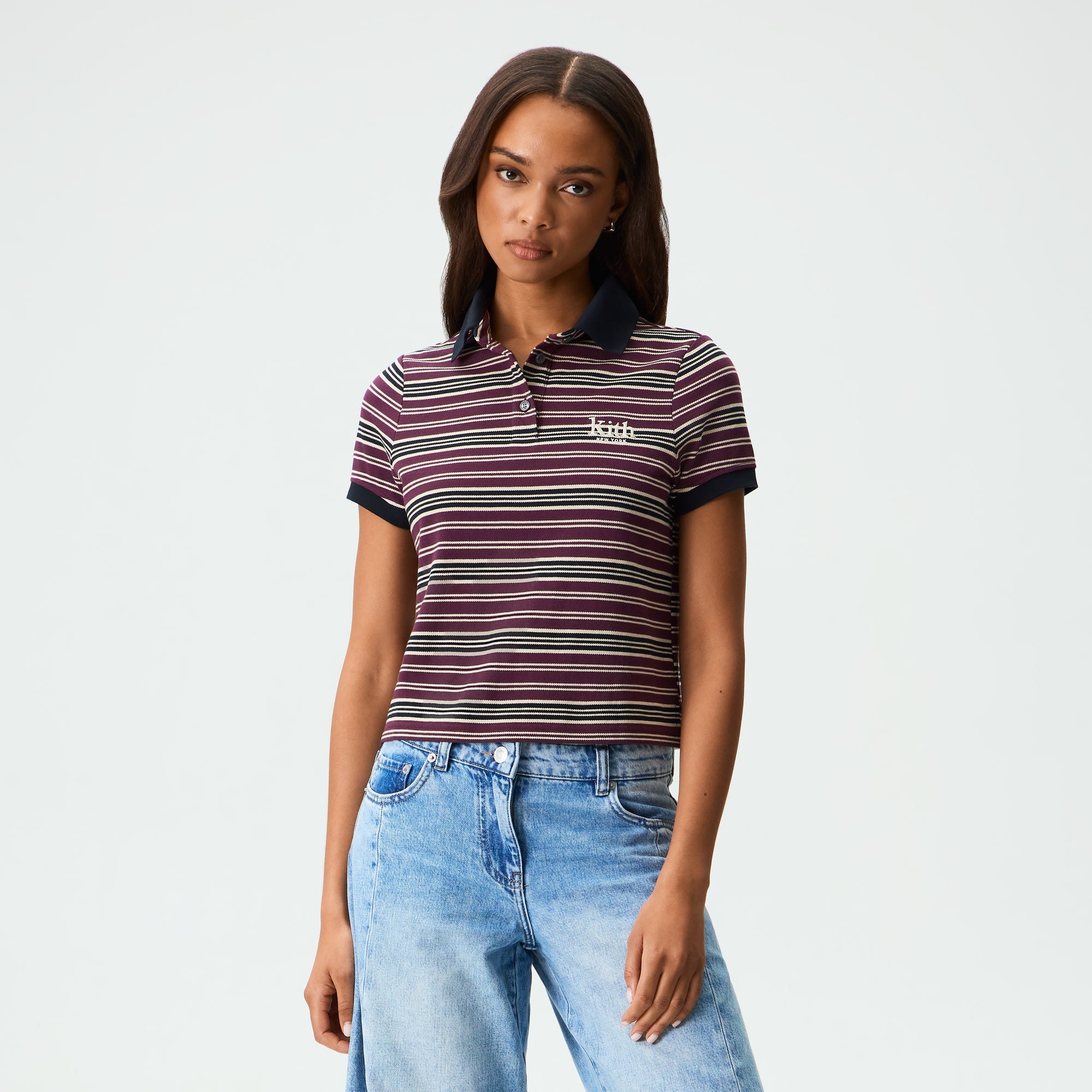 Kith Women Breda Striped Polo - Black – Kith Japan