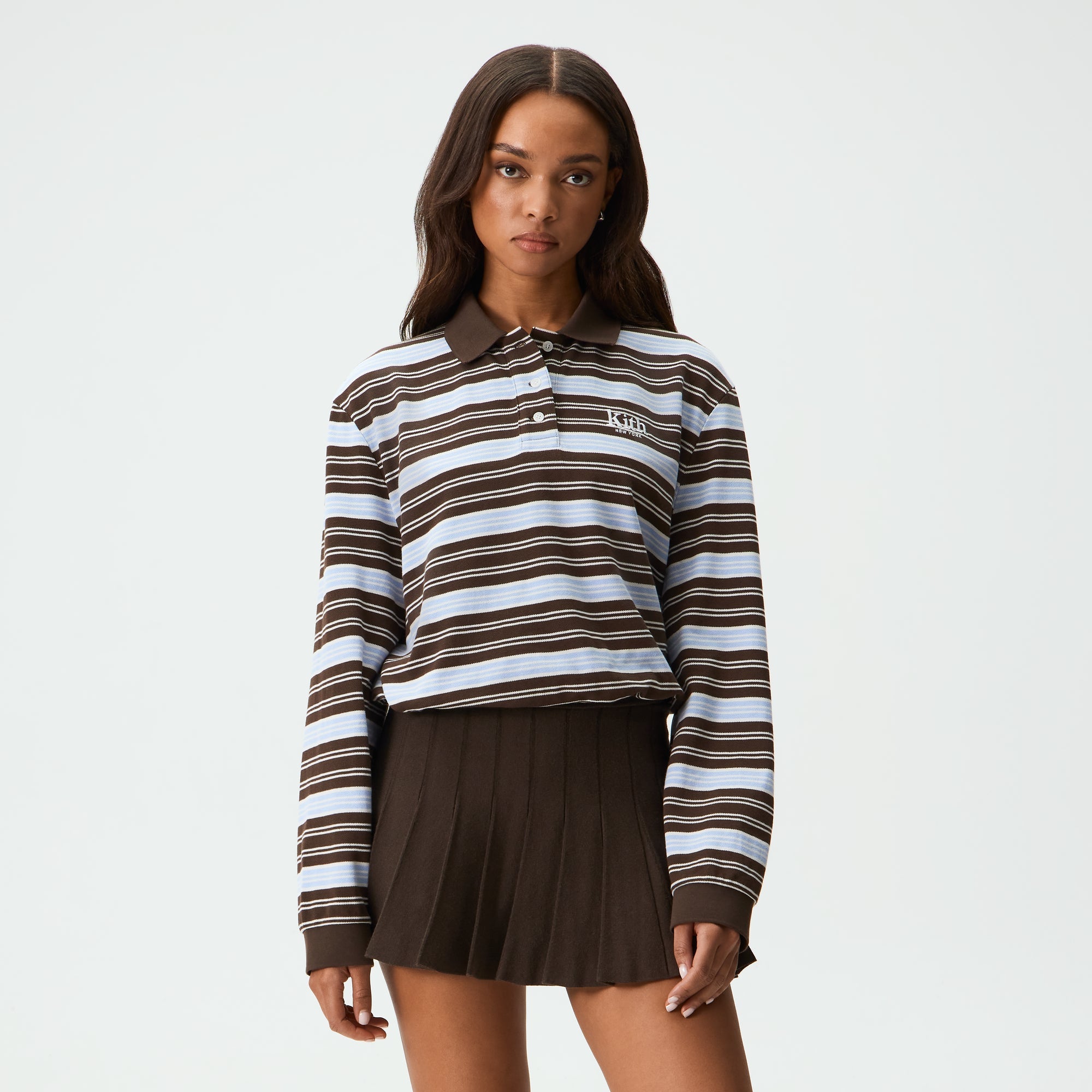 Kith Women Sadie Striped Polo Long Sleeve - Legacy – Kith Japan