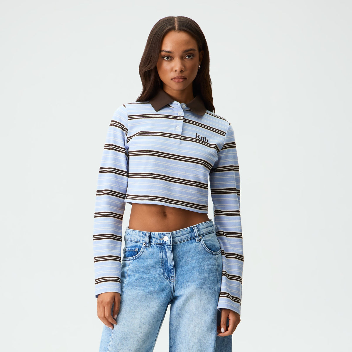 Kith Women Selwyn Striped Polo Long Sleeve - Almas