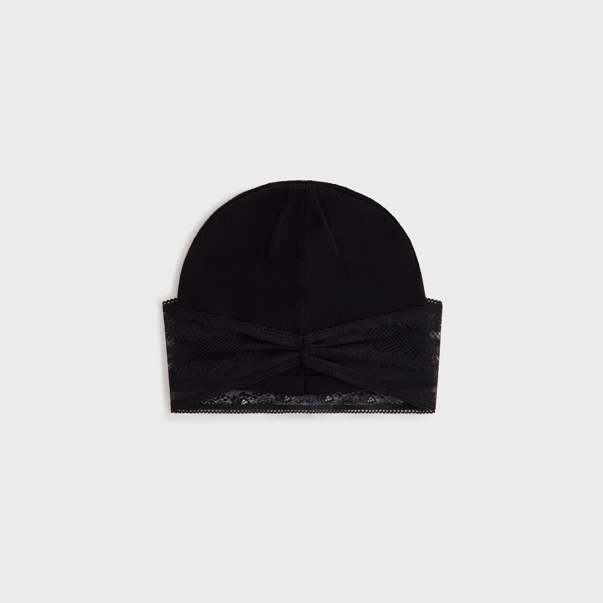 24時間以内発送 完売品 超美品 黒色 20fw Wide Rib Beanie Lisa for Kith Women Cuffless Beanie With Lace Veil - Black – Kith