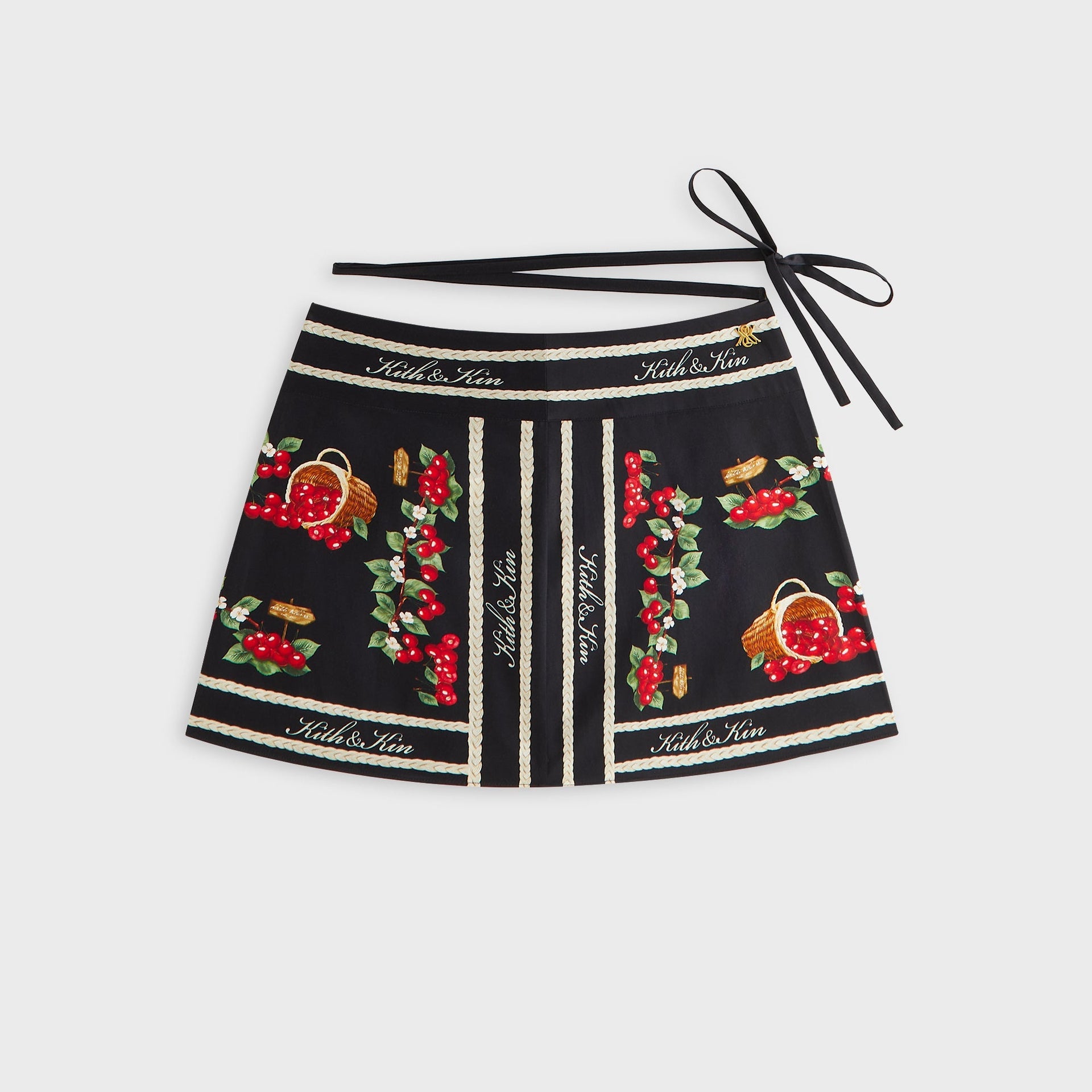 Kith Women Mako Cherry Wrap Tie Skirt - Black - PH