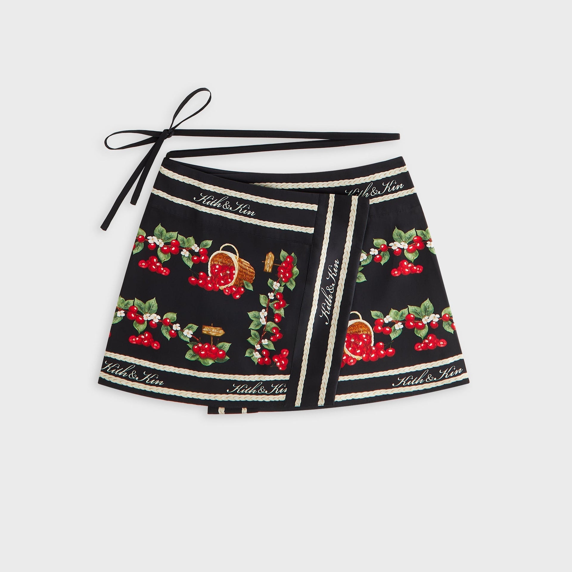 Kith Women Mako Cherry Wrap Tie Skirt - Black - PH