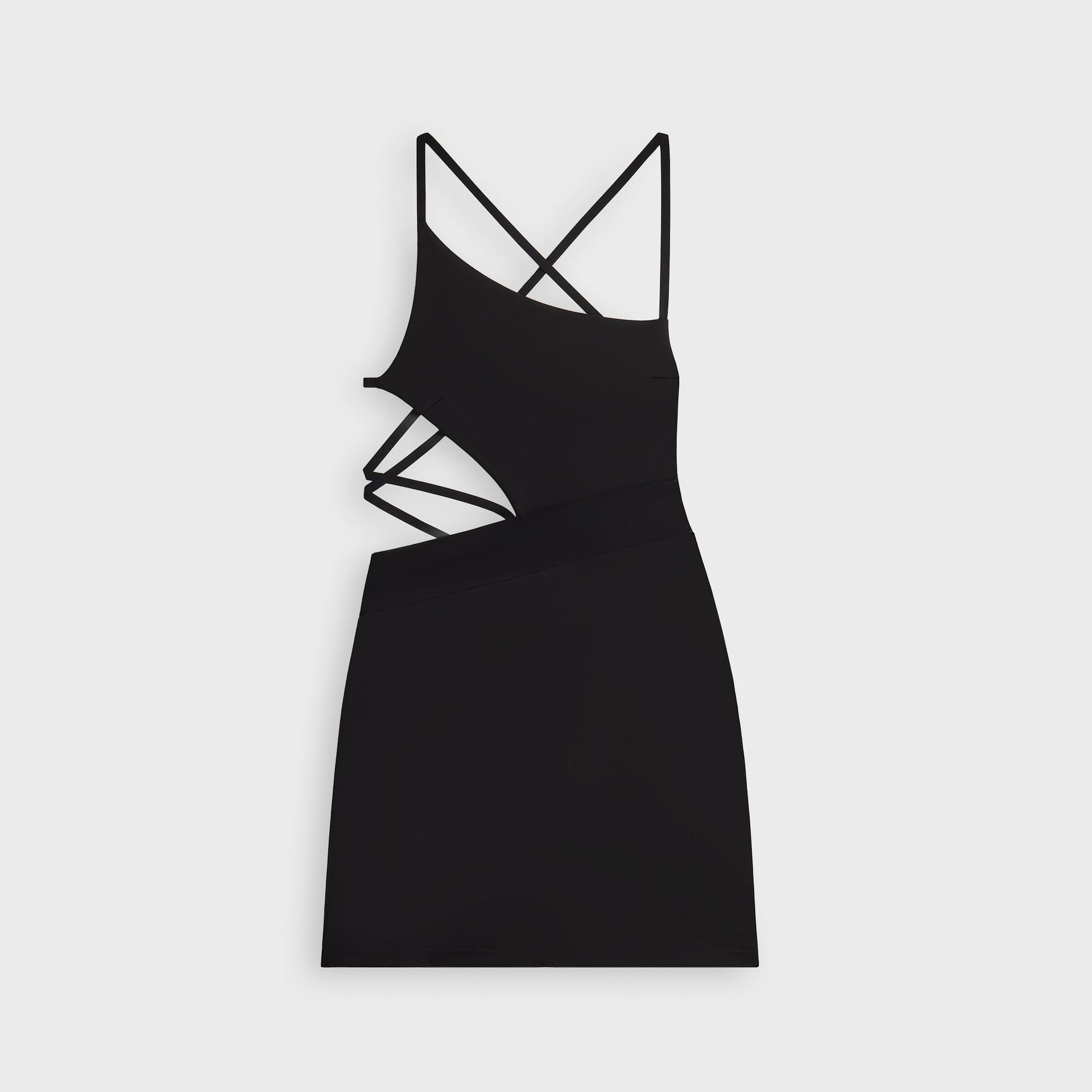 Lisa for Kith Women Voyez Asymmetrical Strap Mini Dress - Black