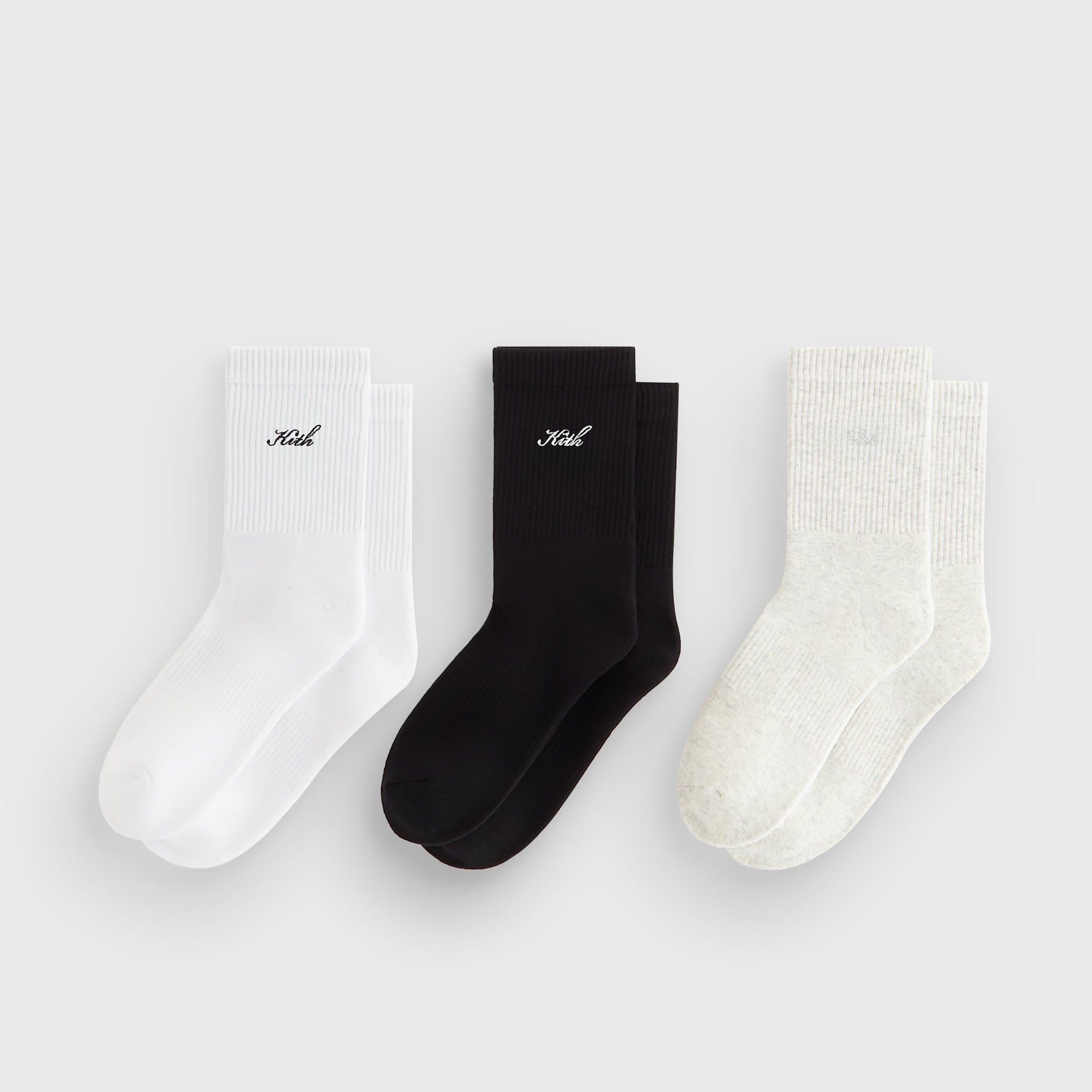 Kith Women 3-Pack Lightweight Cotton Classic Crew Socks - Multi - PH