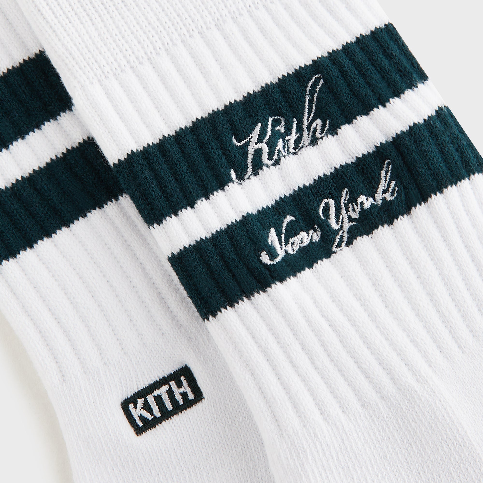 Kith Women Stripe Cotton Mid Crew Socks - White – Kith Japan