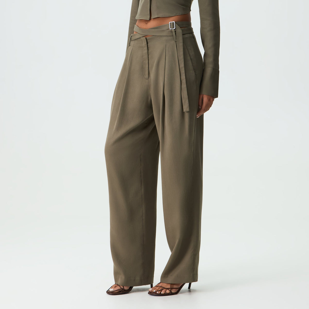 Kith Women Tallis Waist Strap Trouser - Chelonian