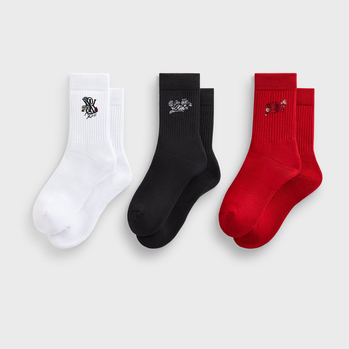 Kith Women Cotton 3-Pack Graphic Classic Mid Crew Socks - Multi