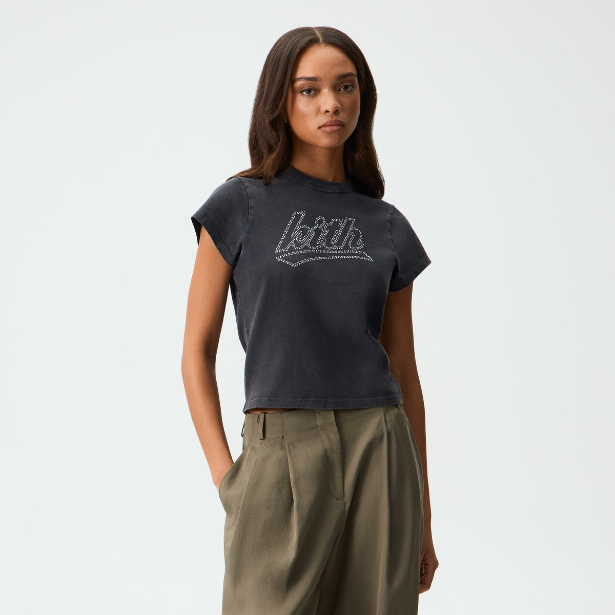 Kith Women Mulberry Vintage Studded Tee - Black