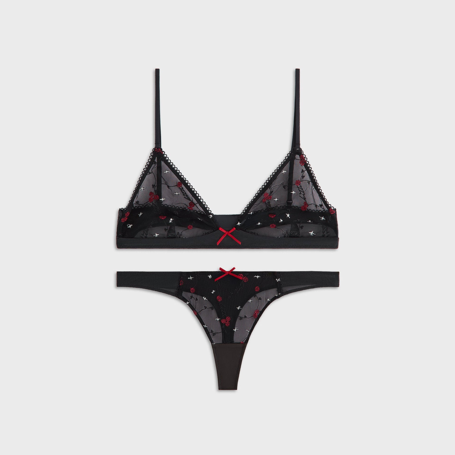 Kith Women Embroidered Bralette Set - Black