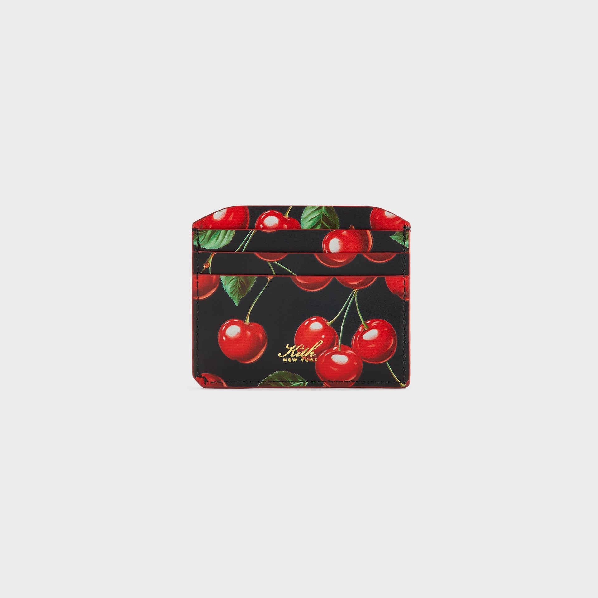 Kith Women Tossed Cherries Notch 6CC Card Case - Black - PH
