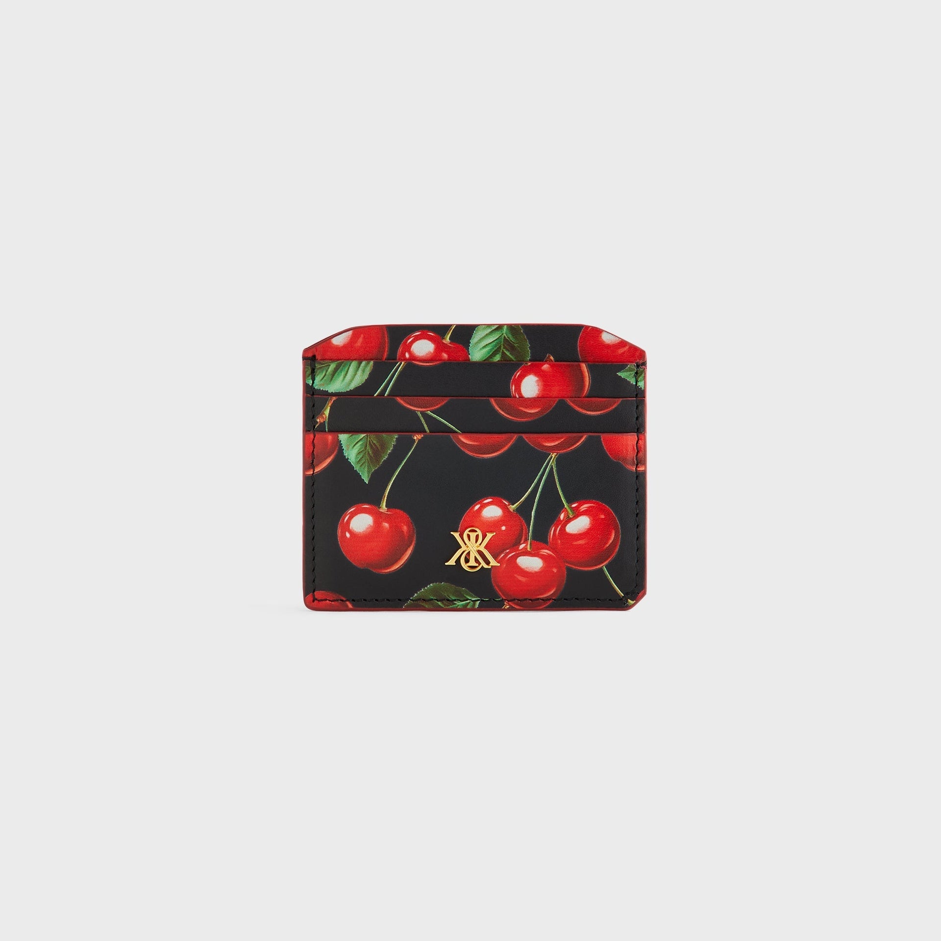 Kith Women Tossed Cherries Notch 6CC Card Case - Black - PH