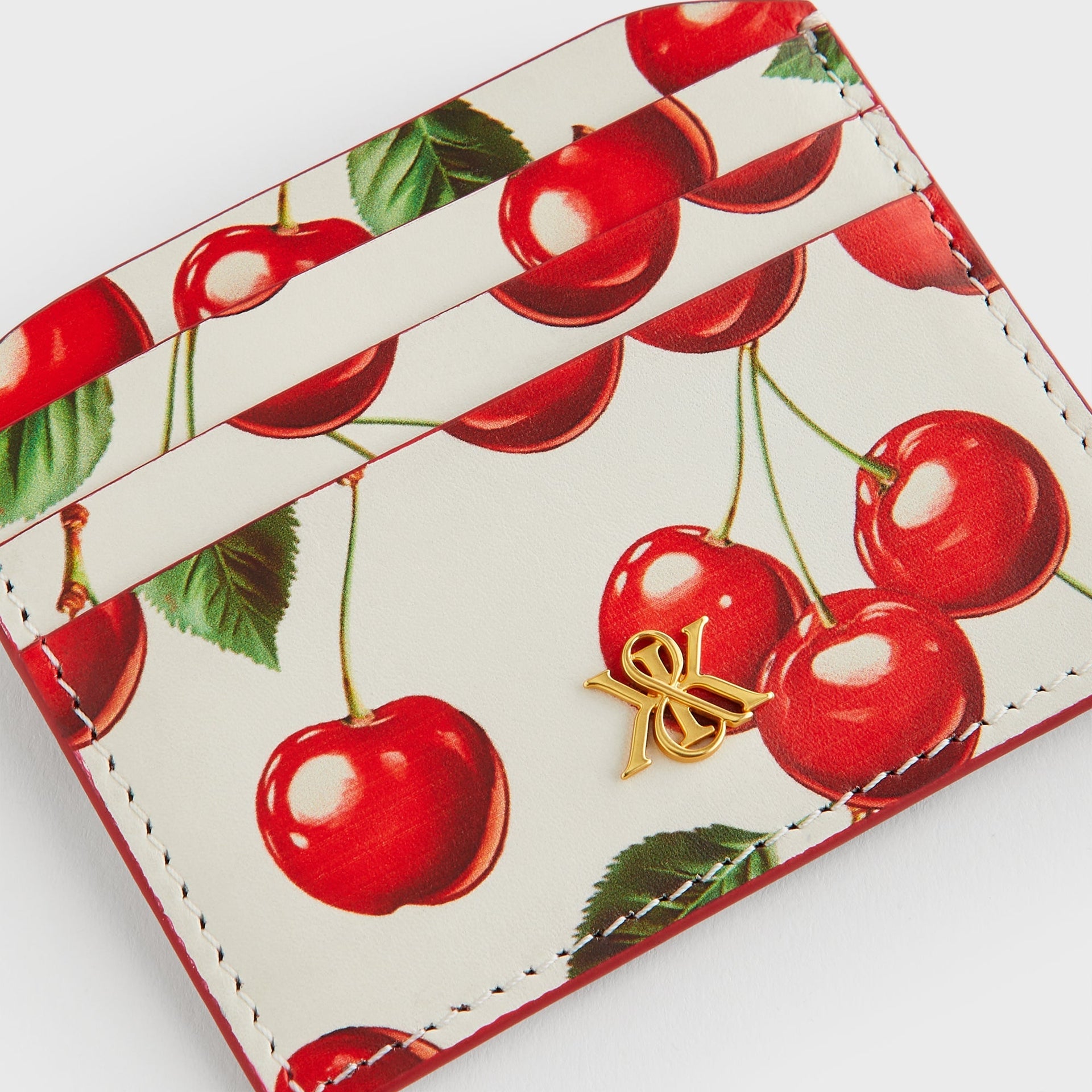 Kith Women Tossed Cherries Notch 6CC Card Case - Sandrift - PH