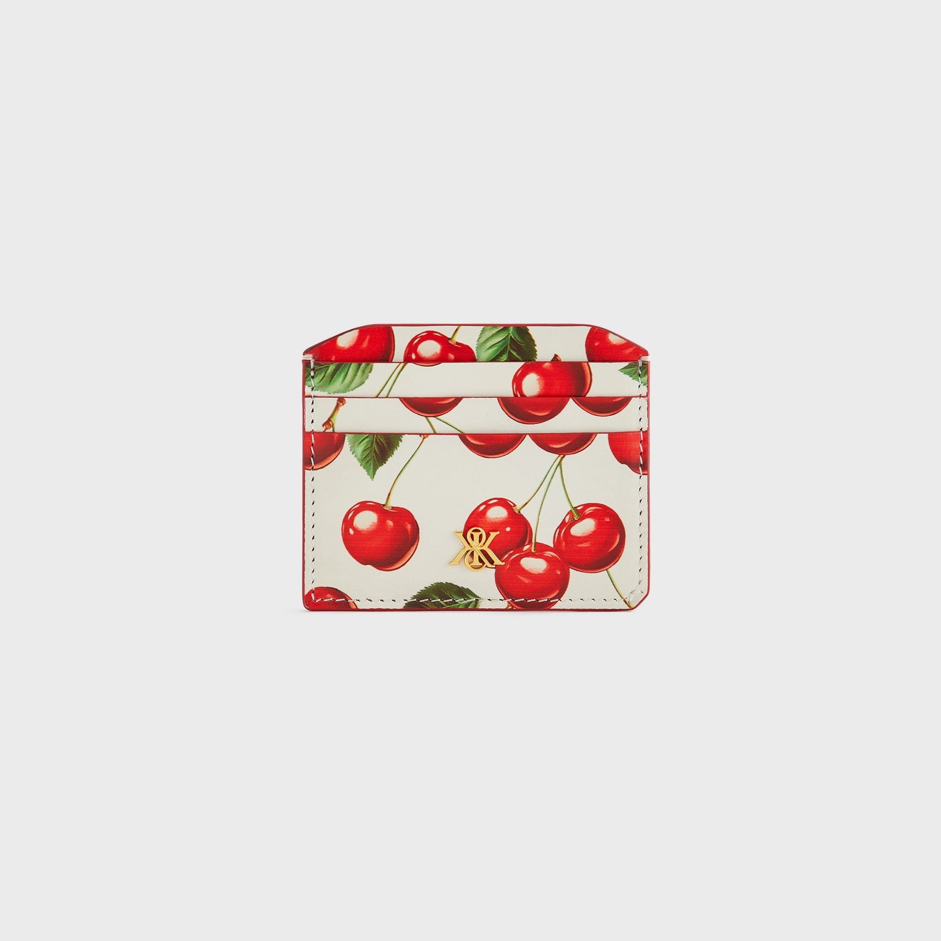 Kith Women Tossed Cherries Notch 6CC Card Case - Sandrift - PH