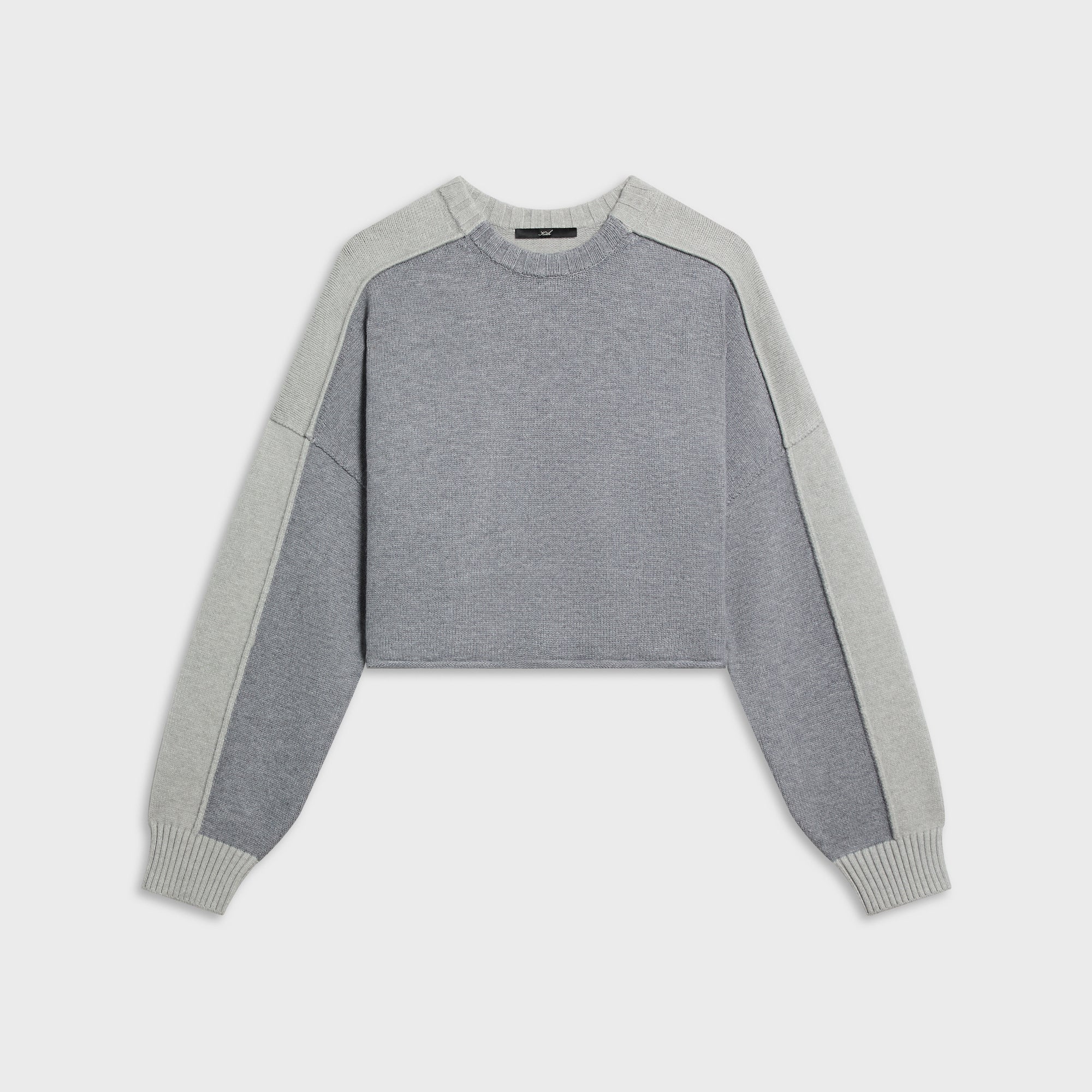 美品 KITH NEW YORK スウェット Lサイズ グレー Kith Women Freja Cropped Blocked Sweater - Cool Heather Grey
