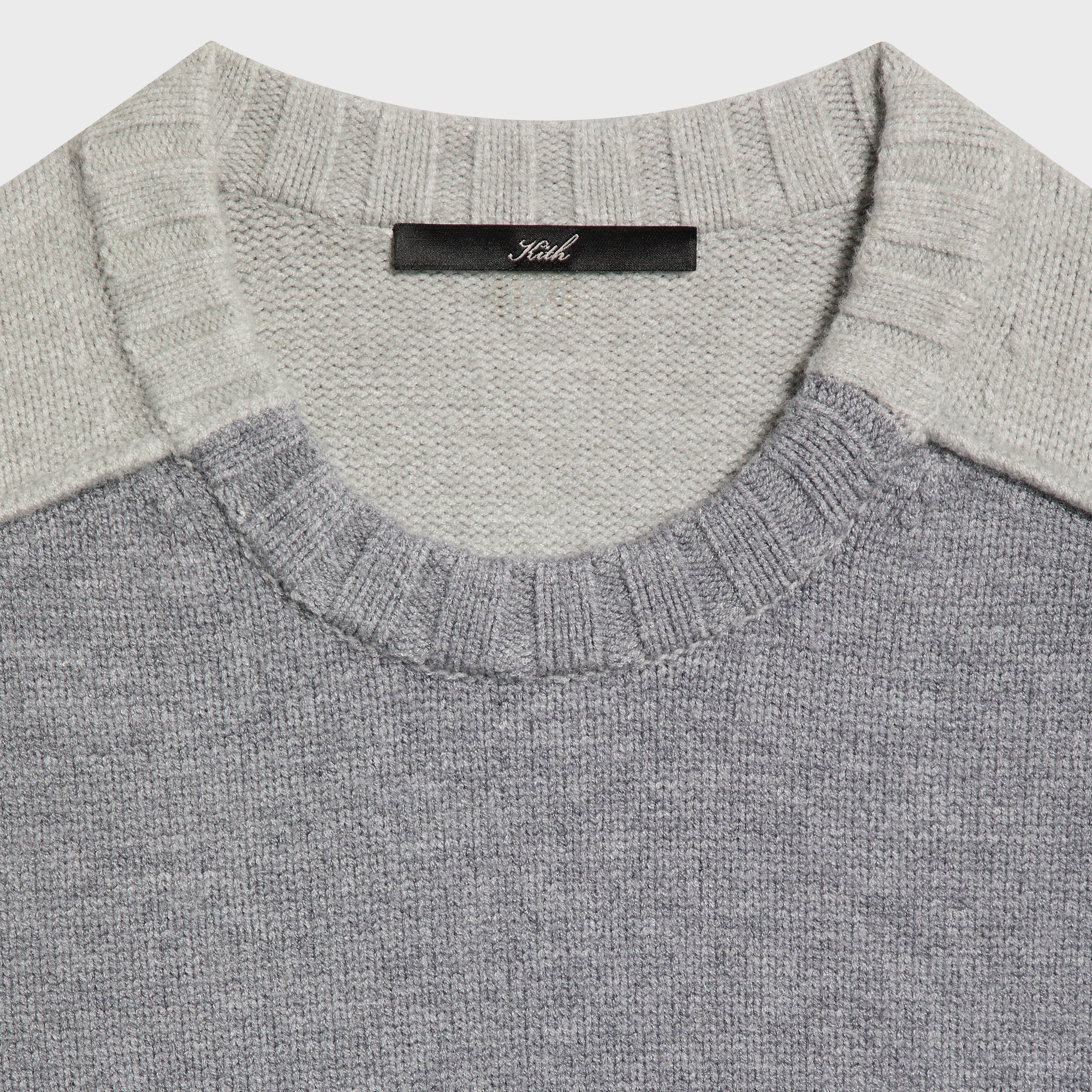 Kith Women Freja Cropped Blocked Sweater - Cool Heather Grey