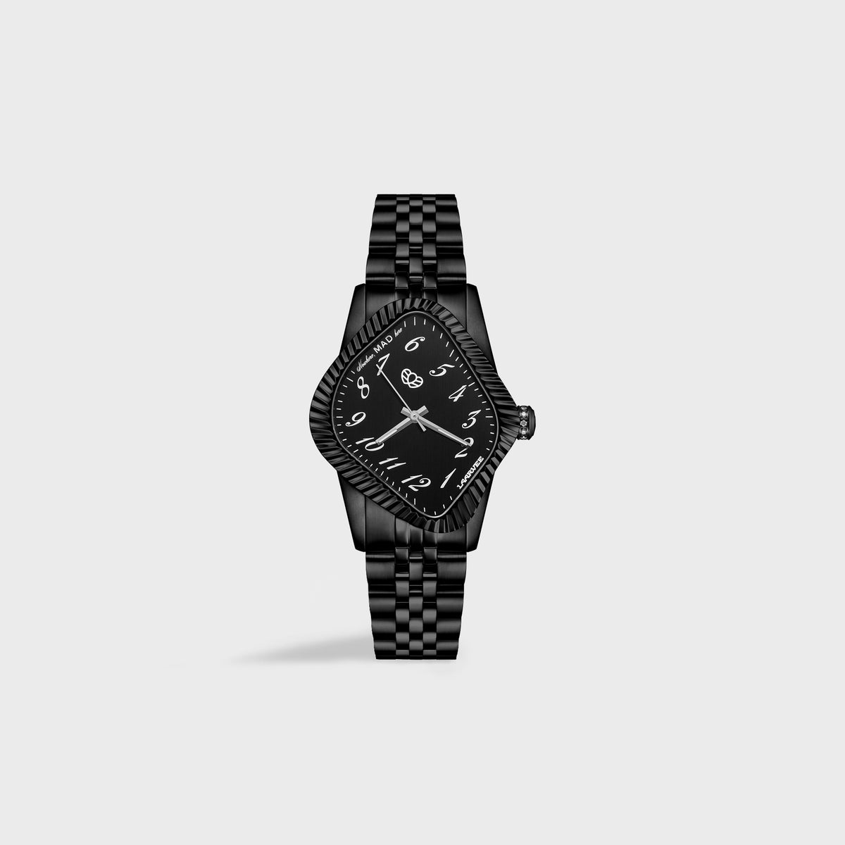 Laarvee × MAD Paris Black DLC Precision Steel - Fluted Bezel / Reverse-Time Display