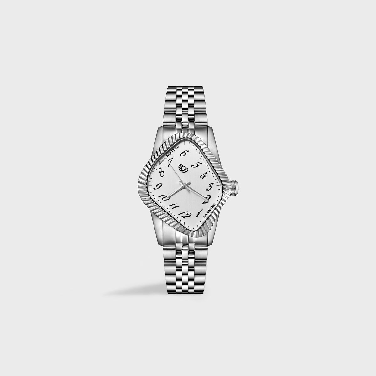 Laarvee × MAD Paris Silver Precision Steel - Fluted Bezel / Reverse-Time Display