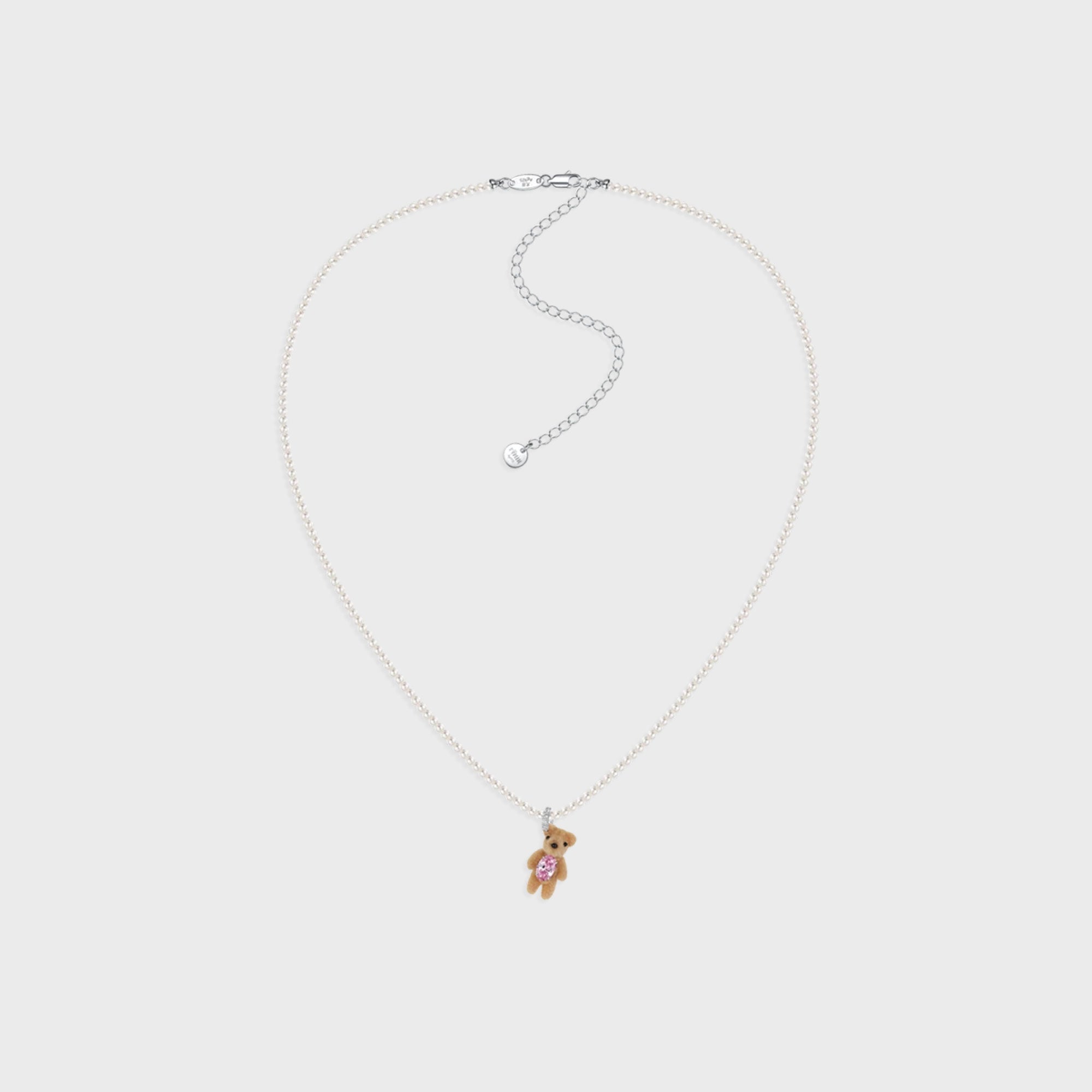YVMIN Mini Flocked Bear Pearl Necklace - Pink – Kith Japan