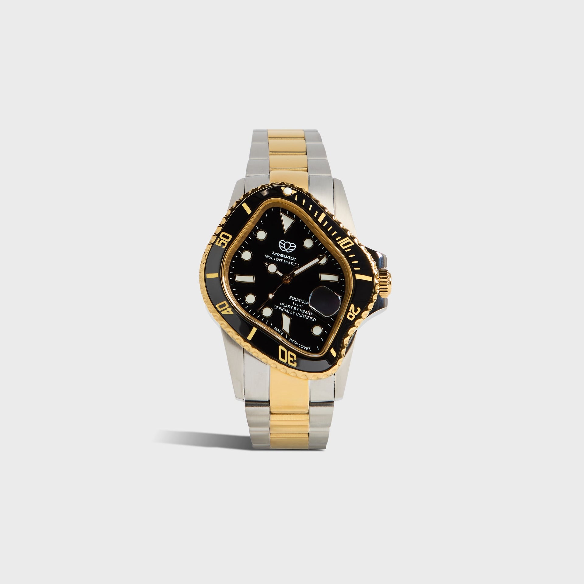 LAARVEE Silver & Golden Precision Steel - Black Bezel / Black Dial
