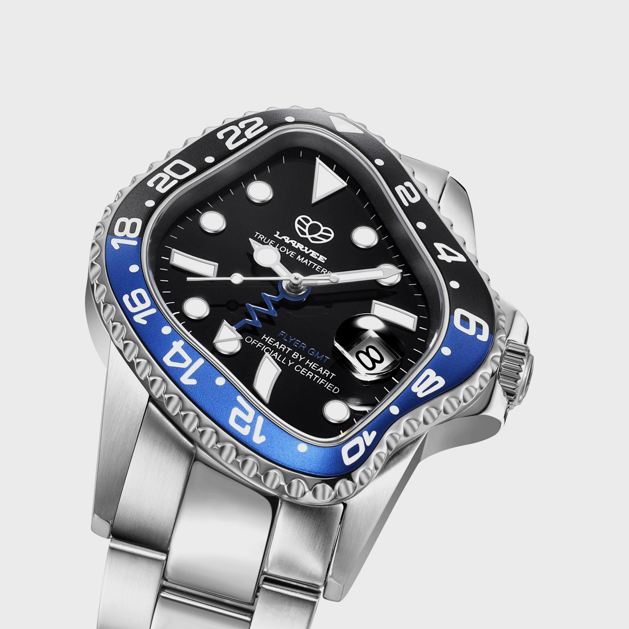 LAARVEE Golden Precision Steel - Black Ceramic Bezel / Green Dial