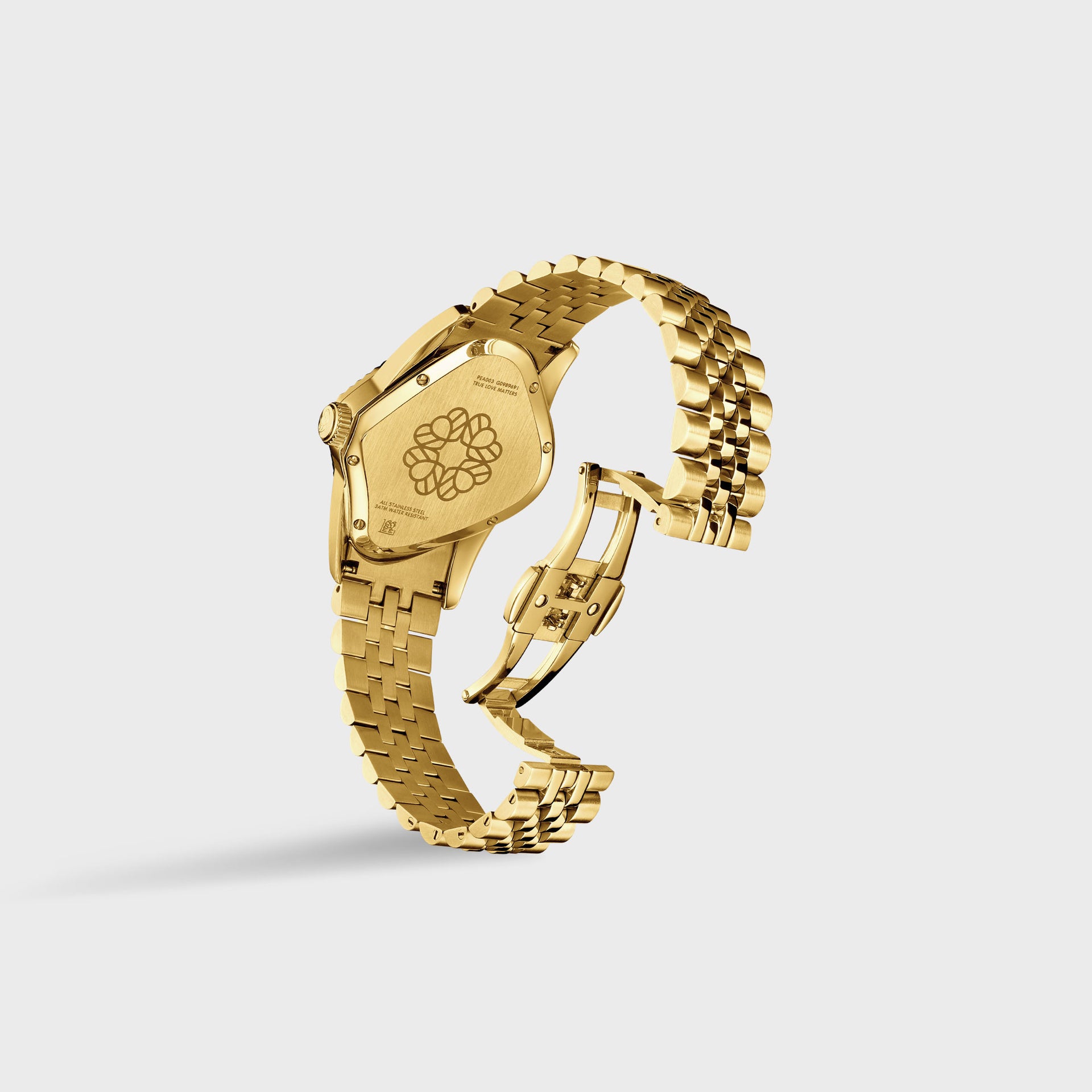 Laarvee Golden Precision Steel - Polished Fluted Bezel / Natural Malachite Dial